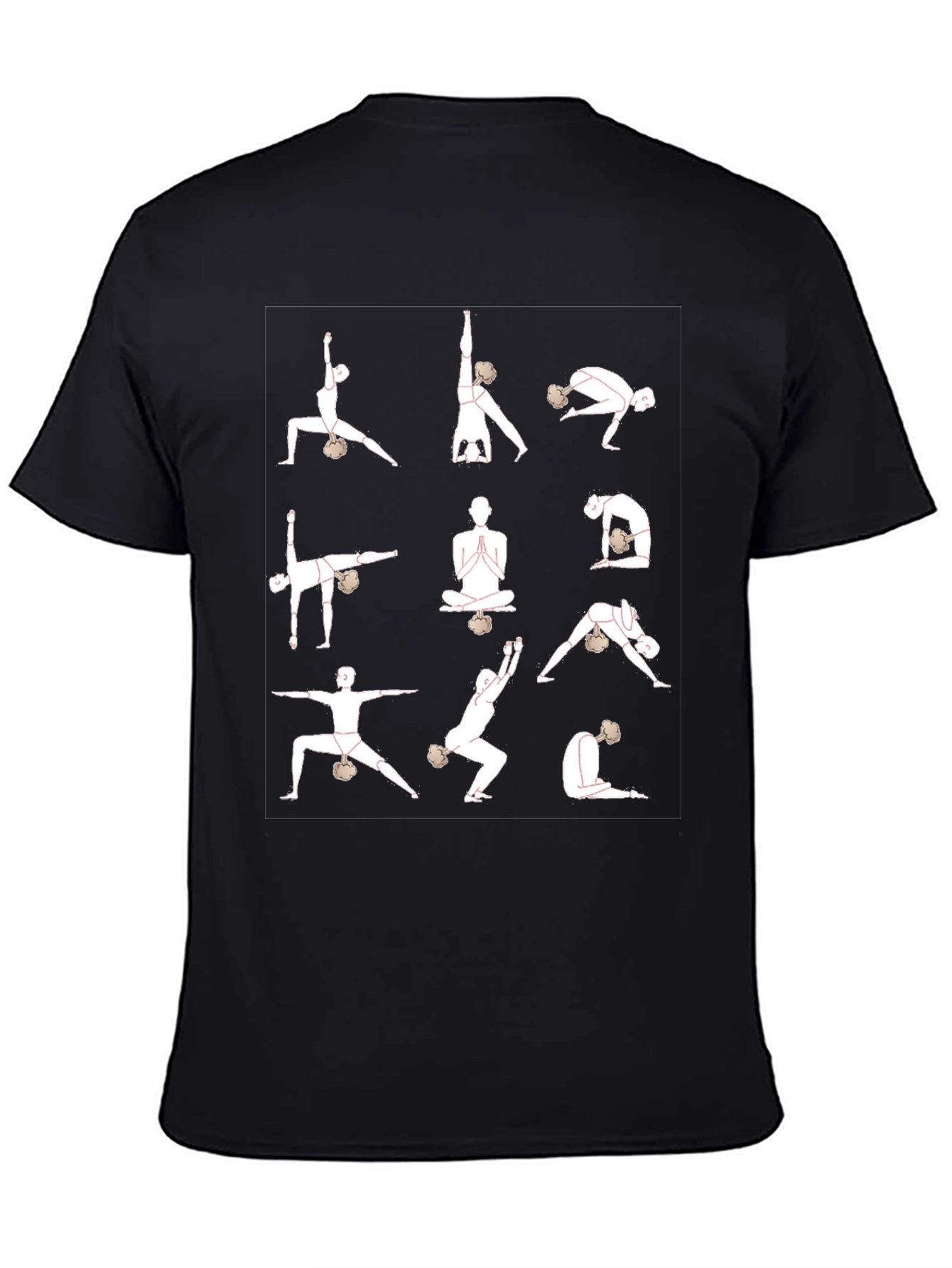 Black Yoga Pose Graphic T-Shirt - Black Cotton Blend view 4