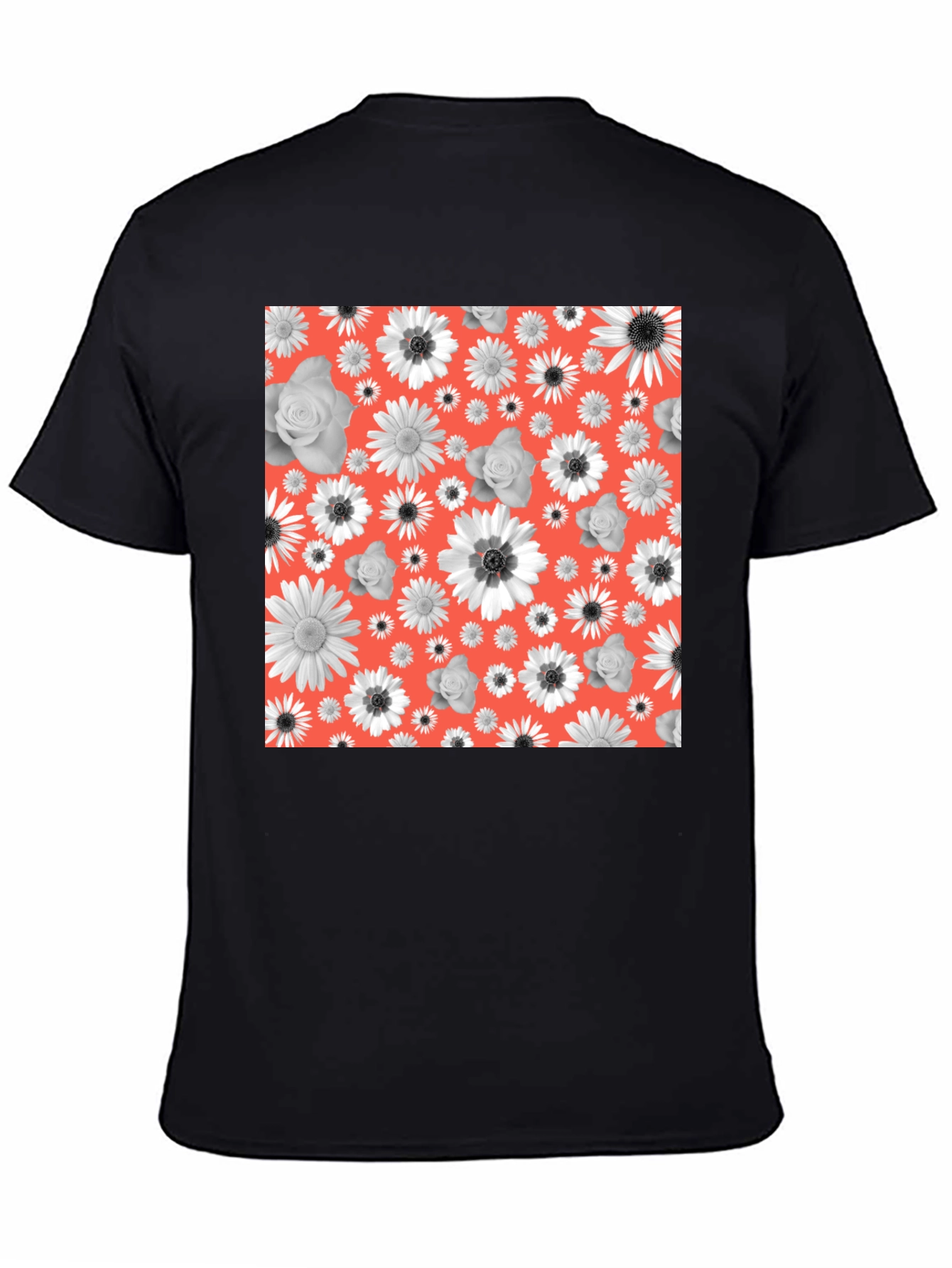 Black Floral Patterned T-Shirt view 4