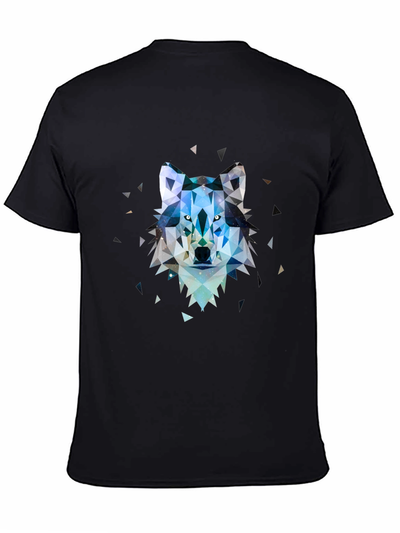 Black Geometric Wolf Graphic Tee view 4