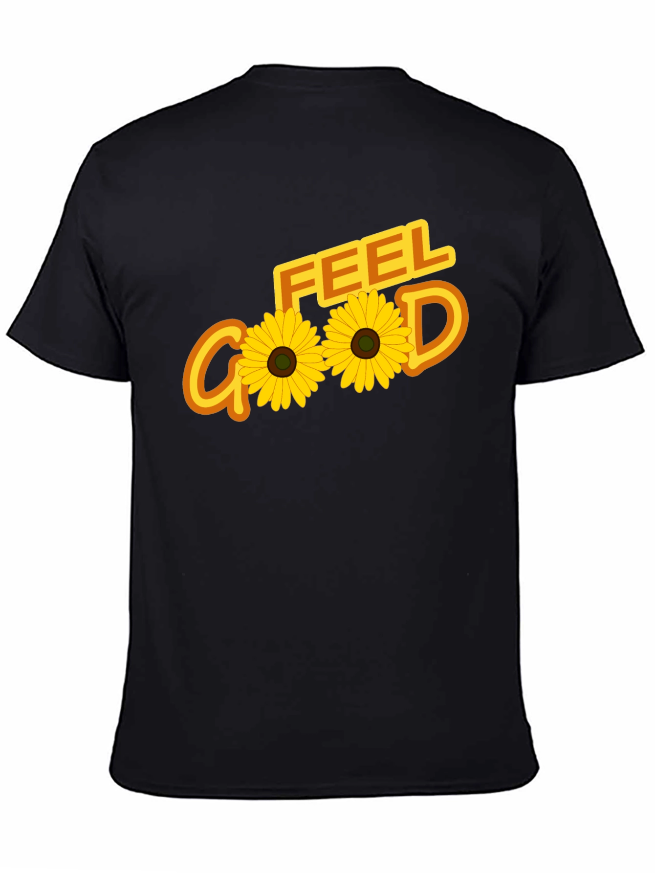 Black Feel Good Sunflower Graphic Tee - Black view 4