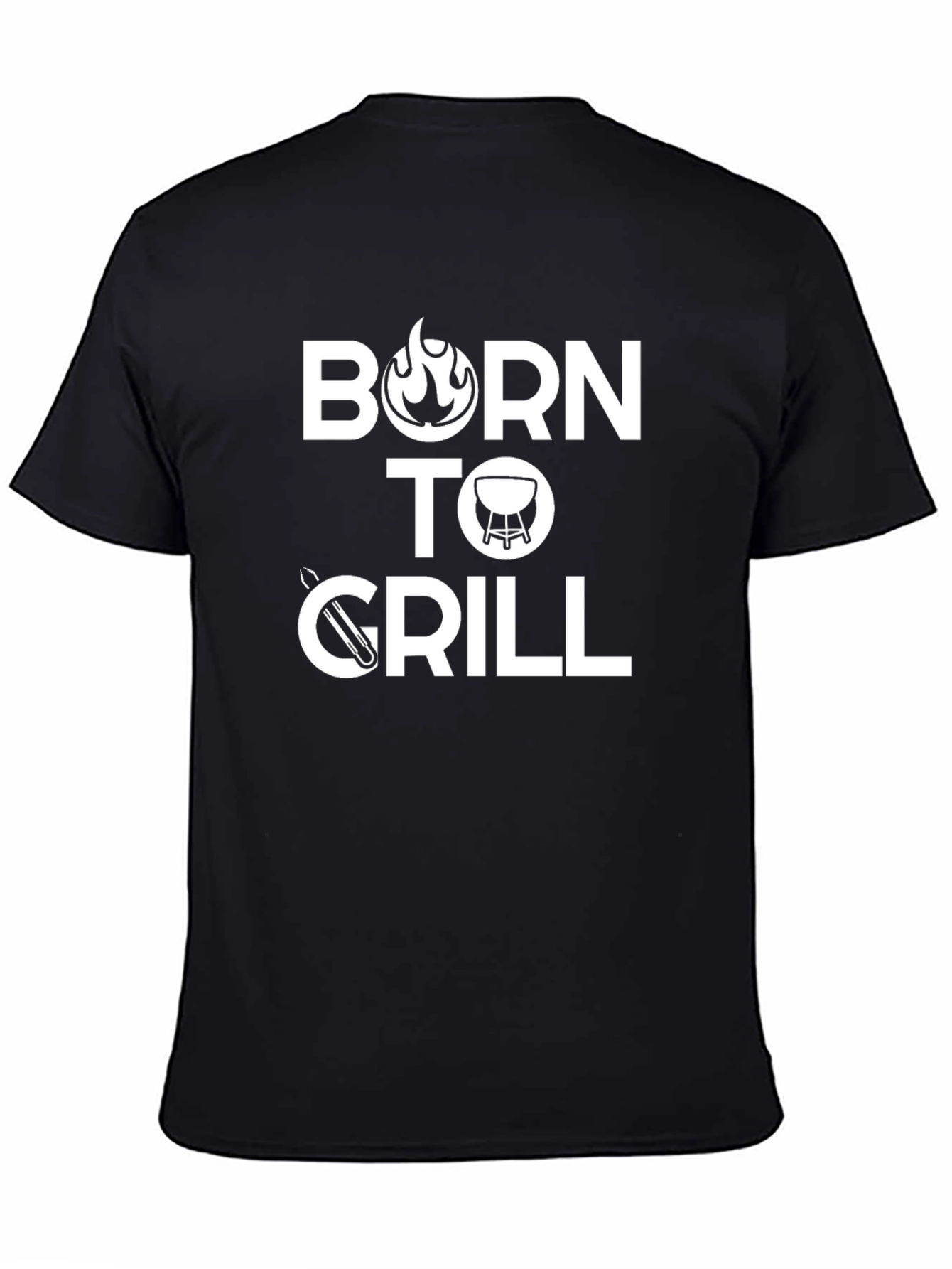 Black Born to Grill Graphic Tee - BBQ Lover's T-Shirt view 4