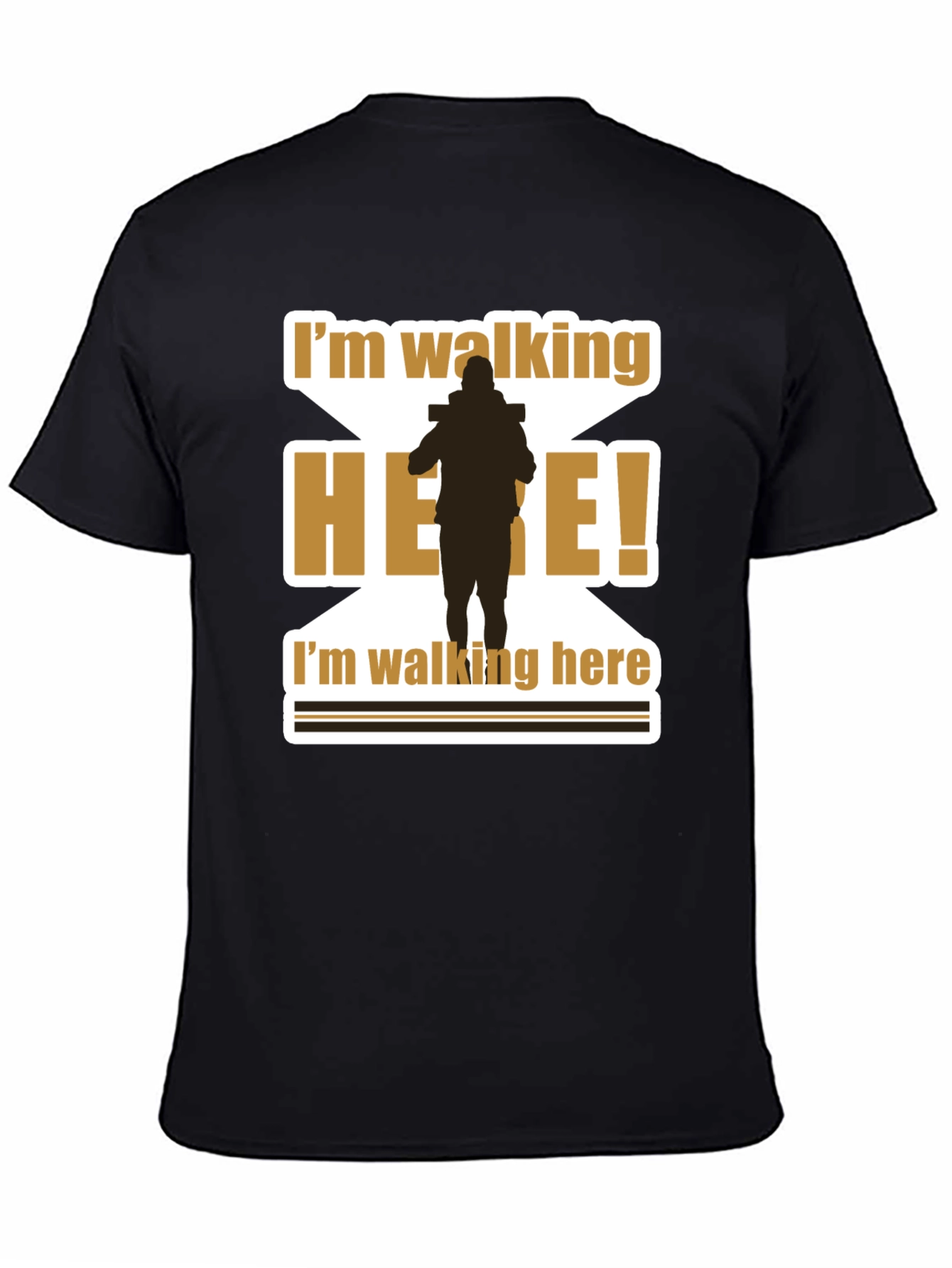 Black I'm Walking Here T-Shirt Funny Movie Quote view 4