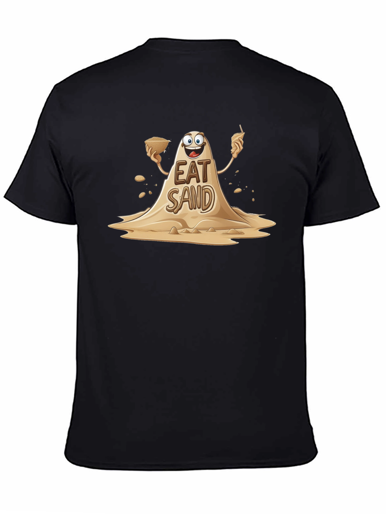 Black Eat Sand Graphic Tee - Funny Novelty T-Shirt view 4