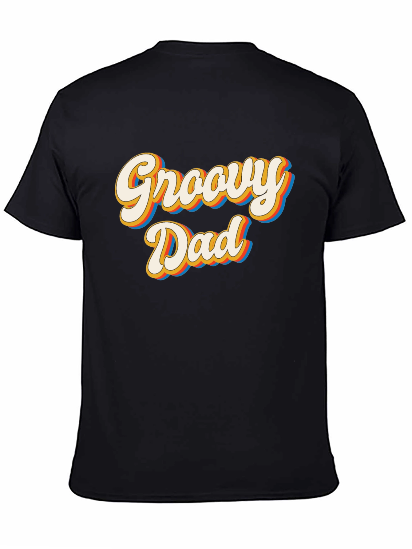 Black Groovy Dad Retro Style T-Shirt view 4