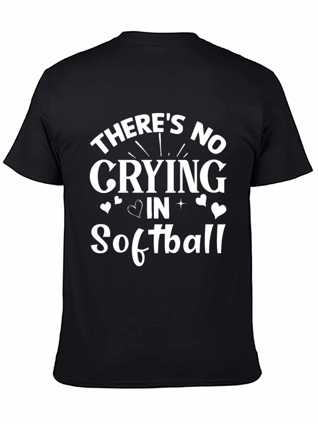 Black There's No Crying in Softball T-Shirt view 4