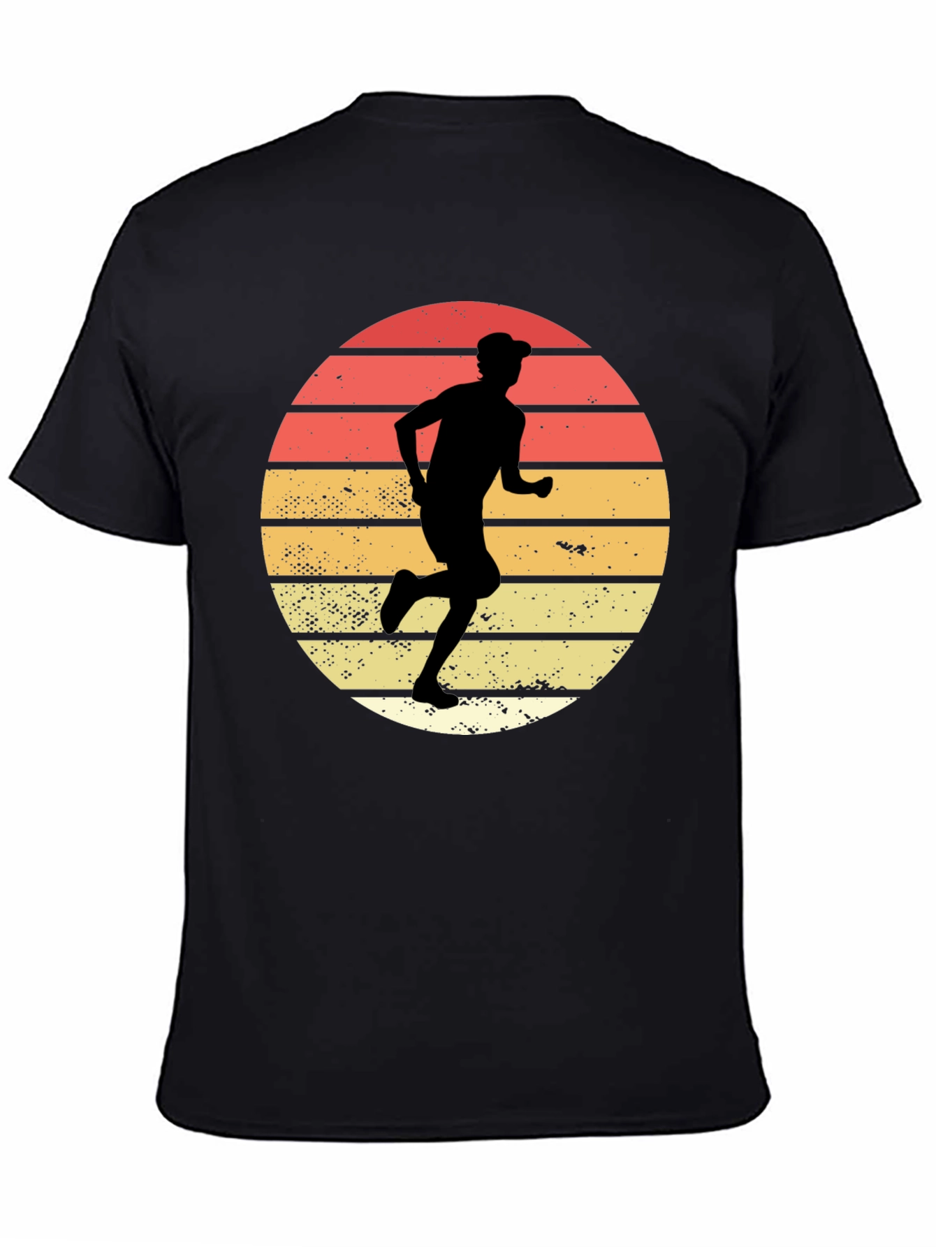 Black Retro Runner Graphic T-Shirt view 4