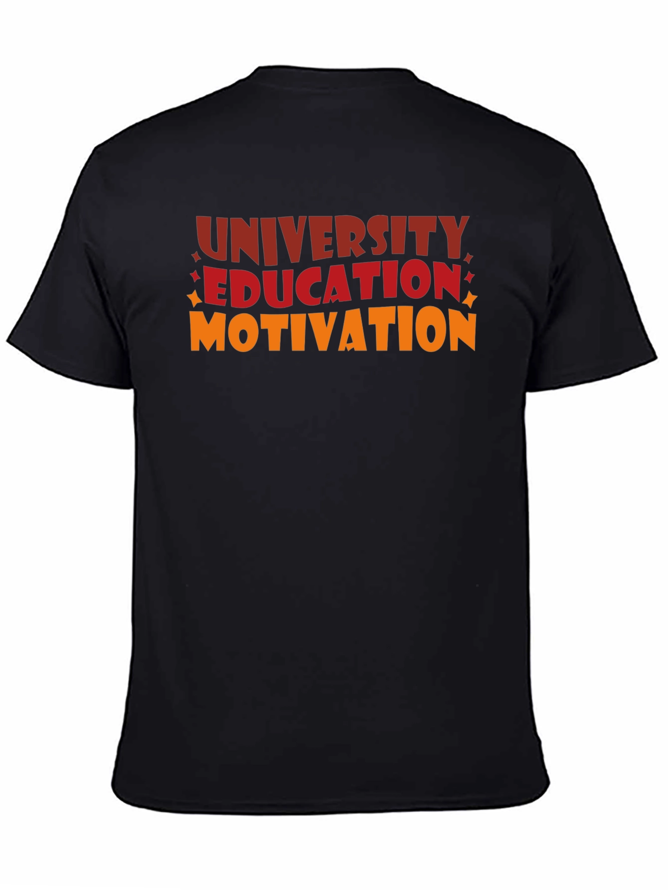 Black University Education Motivation Graphic Tee view 4