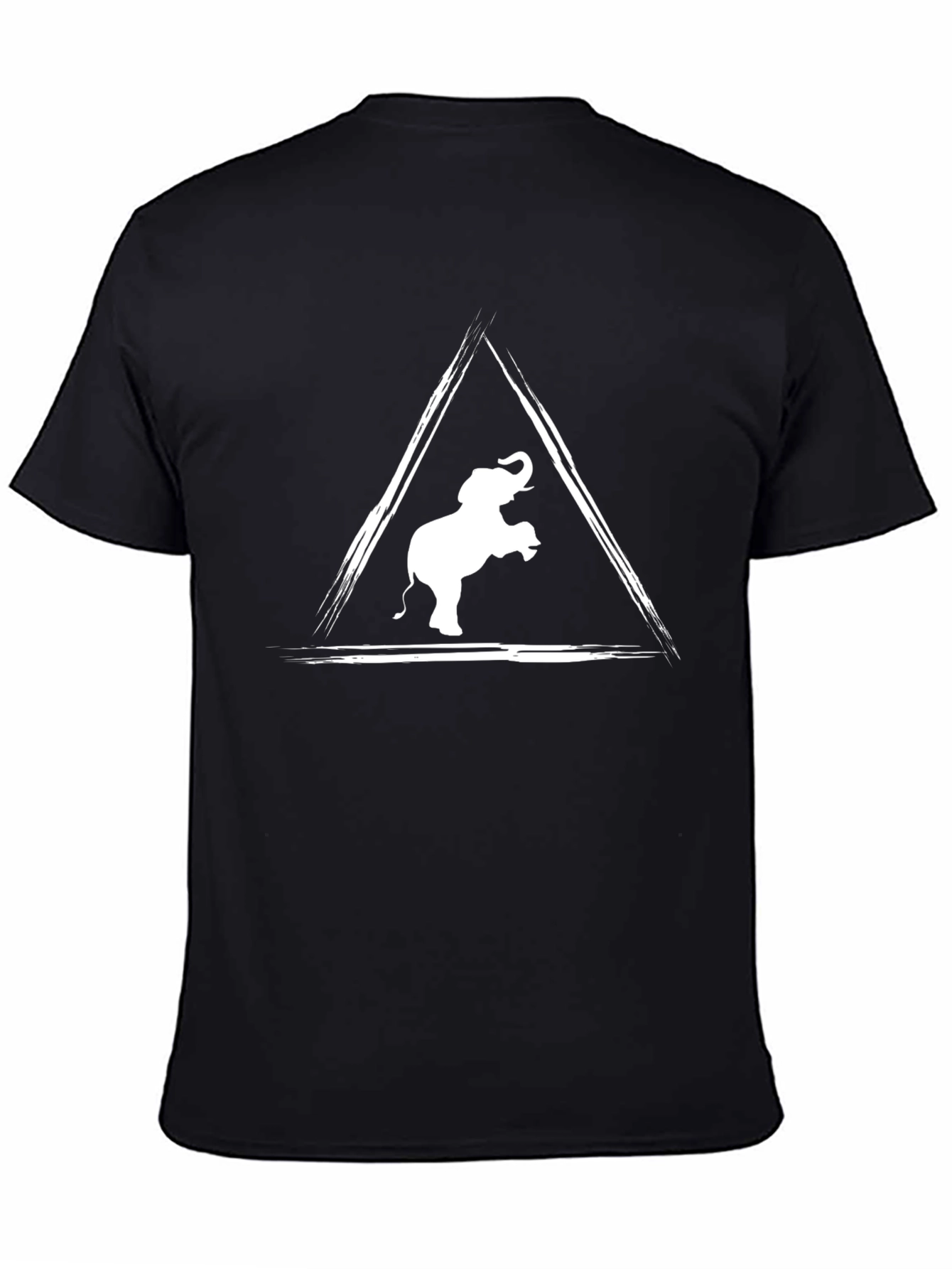Black Elephant Triangle Graphic Tee - Black view 4