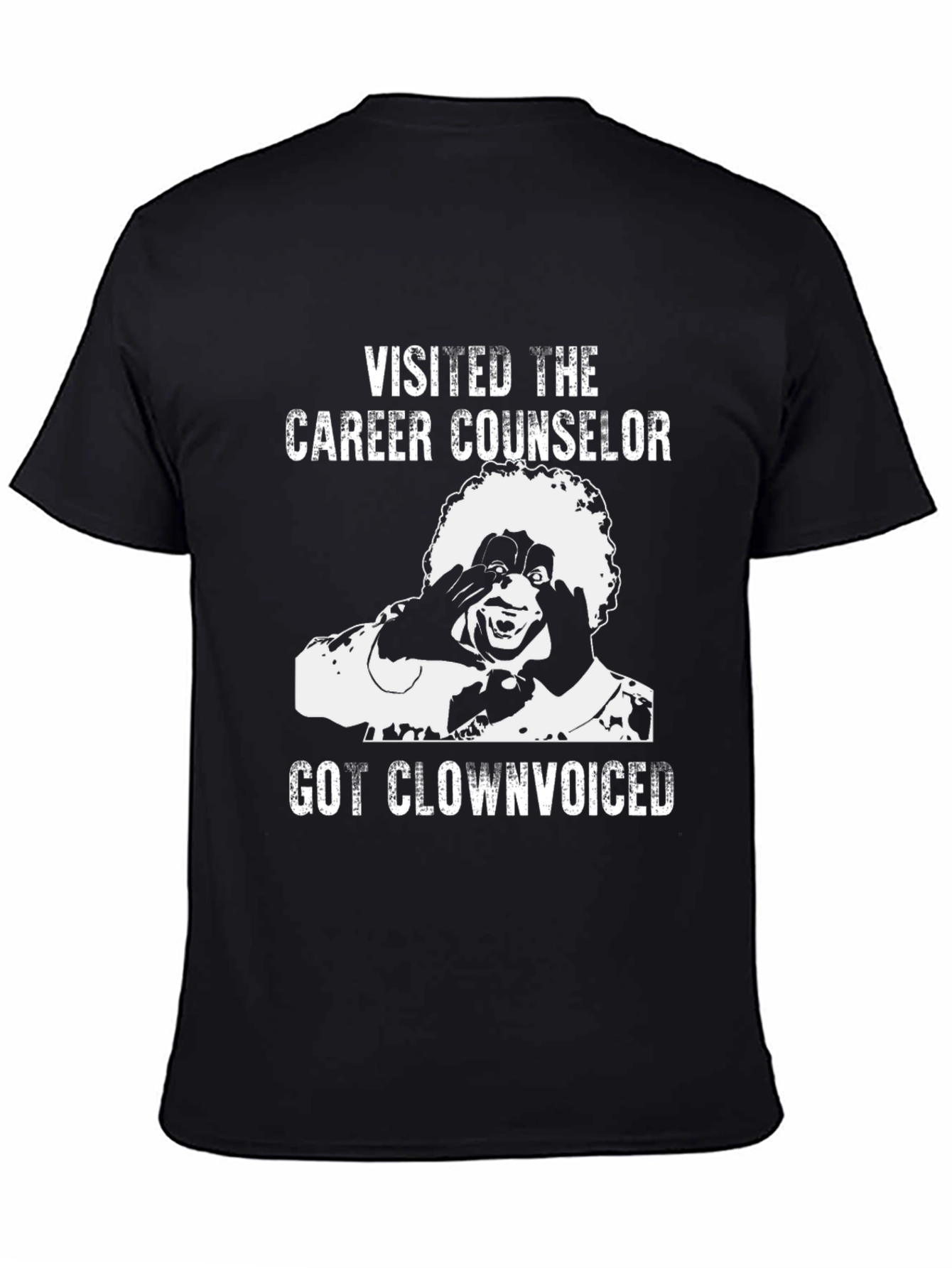 Black Clown Career Counselor Black T-Shirt view 4