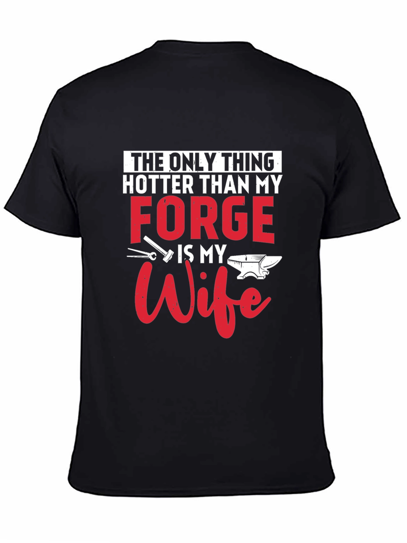 Black Hot Forge Wife Graphic Tee - Black Cotton Blend view 4