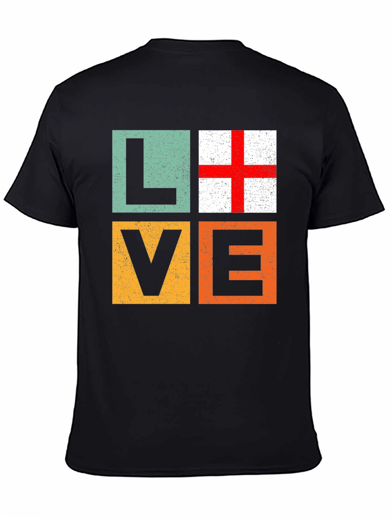 Black Love England Flag T-Shirt - Graphic Tee view 4