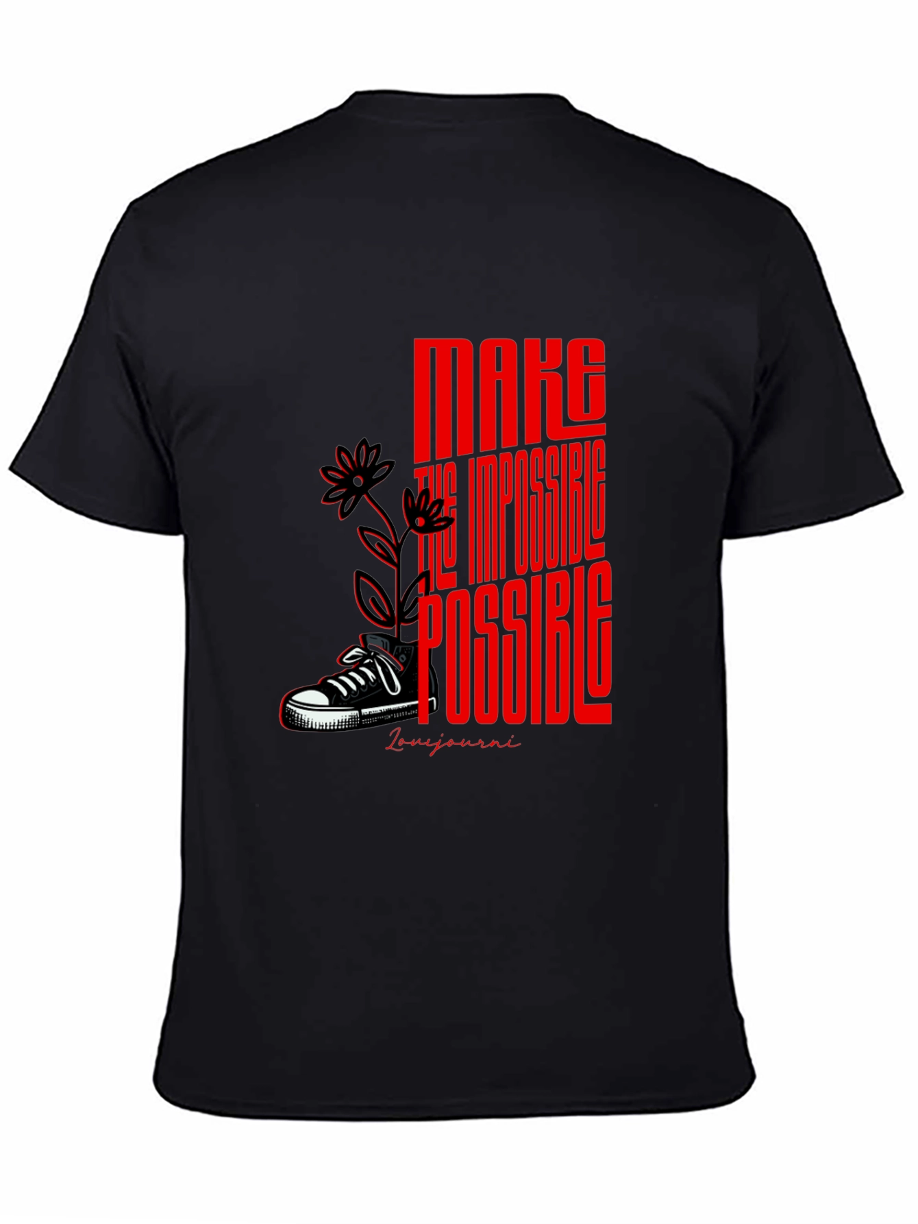 Black Make the Impossible Possible Graphic Tee view 4
