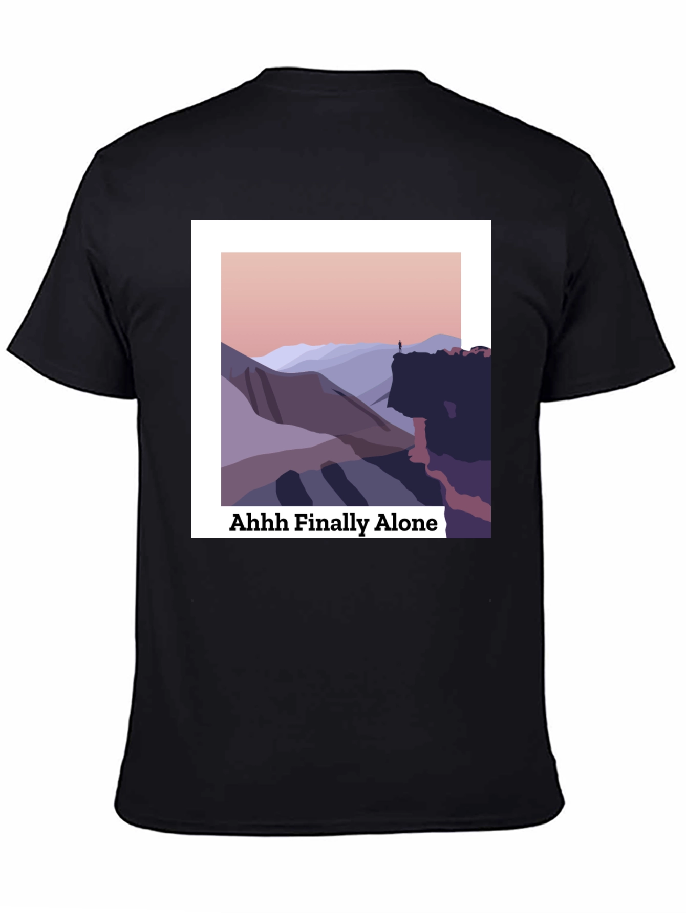 Black Finally Alone Graphic T-Shirt view 4