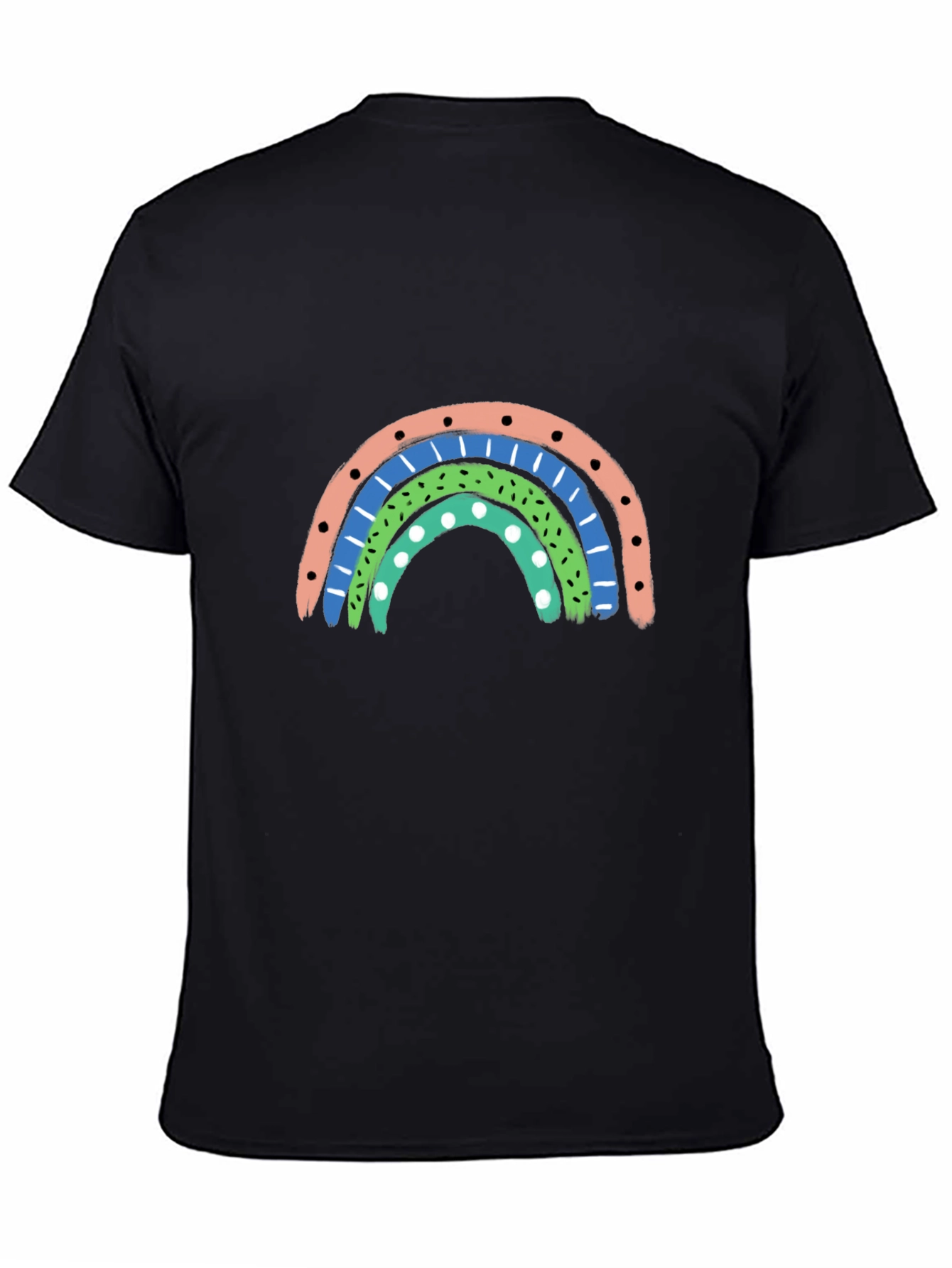 Black Retro Rainbow Graphic Tee view 4