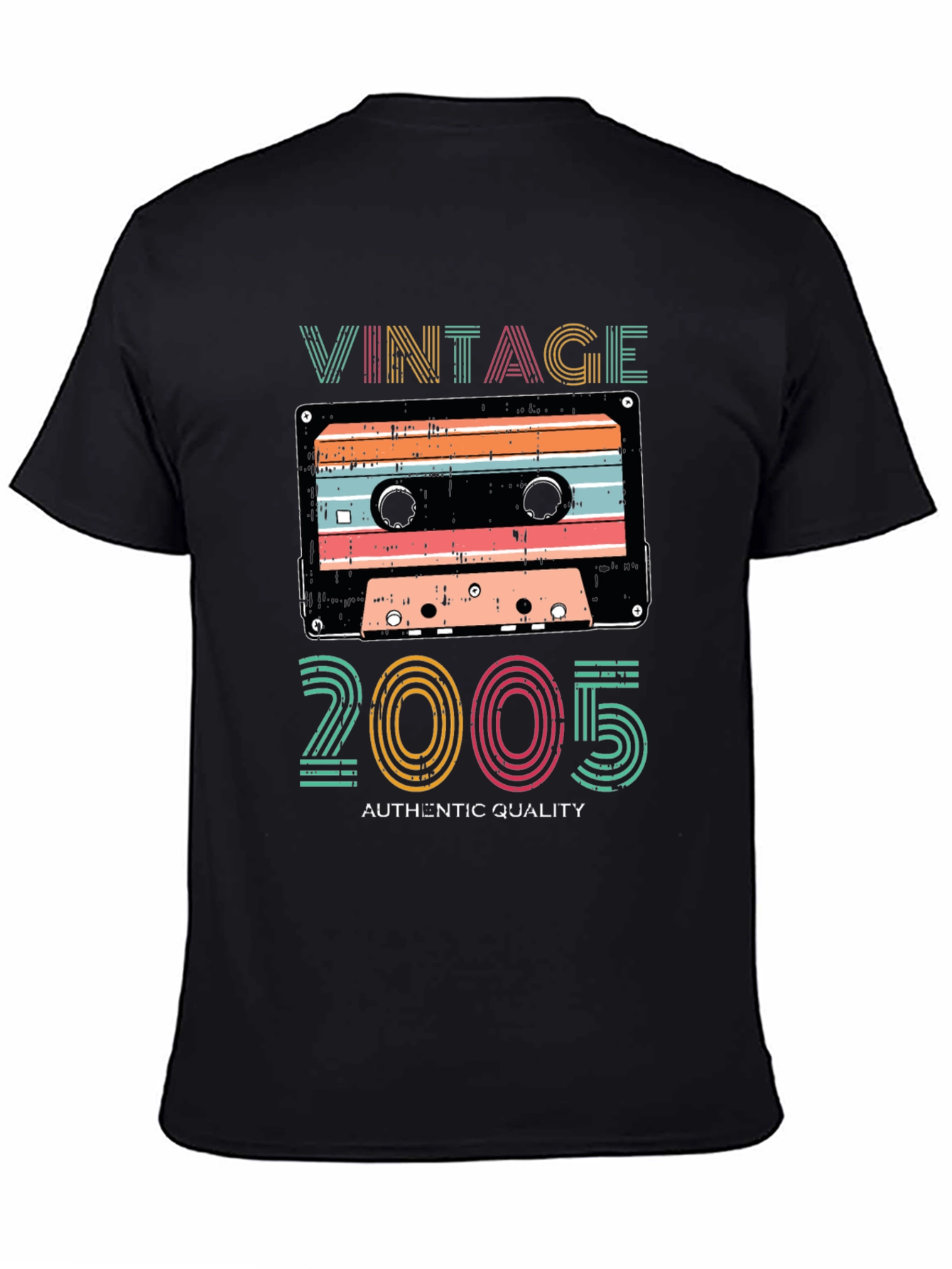Black Vintage 2005 Cassette Tape T-Shirt view 4
