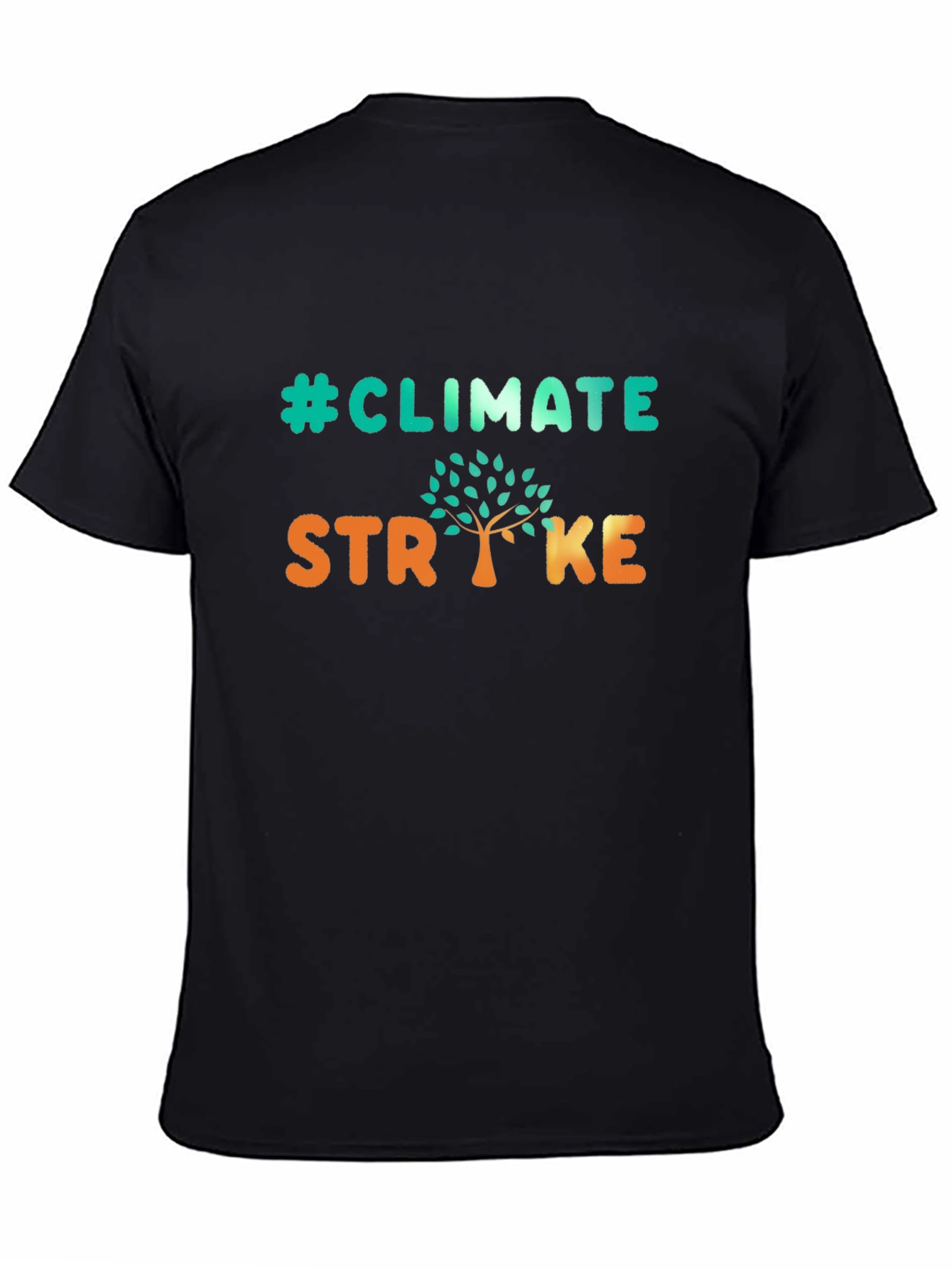 Black Climate Strike T-Shirt - Environmental Awareness view 4