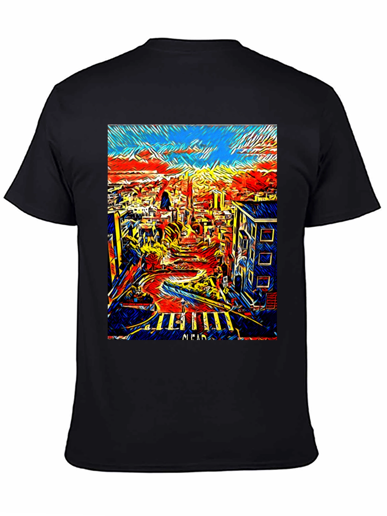 Black San Francisco Art T-Shirt - Cityscape Tee view 4