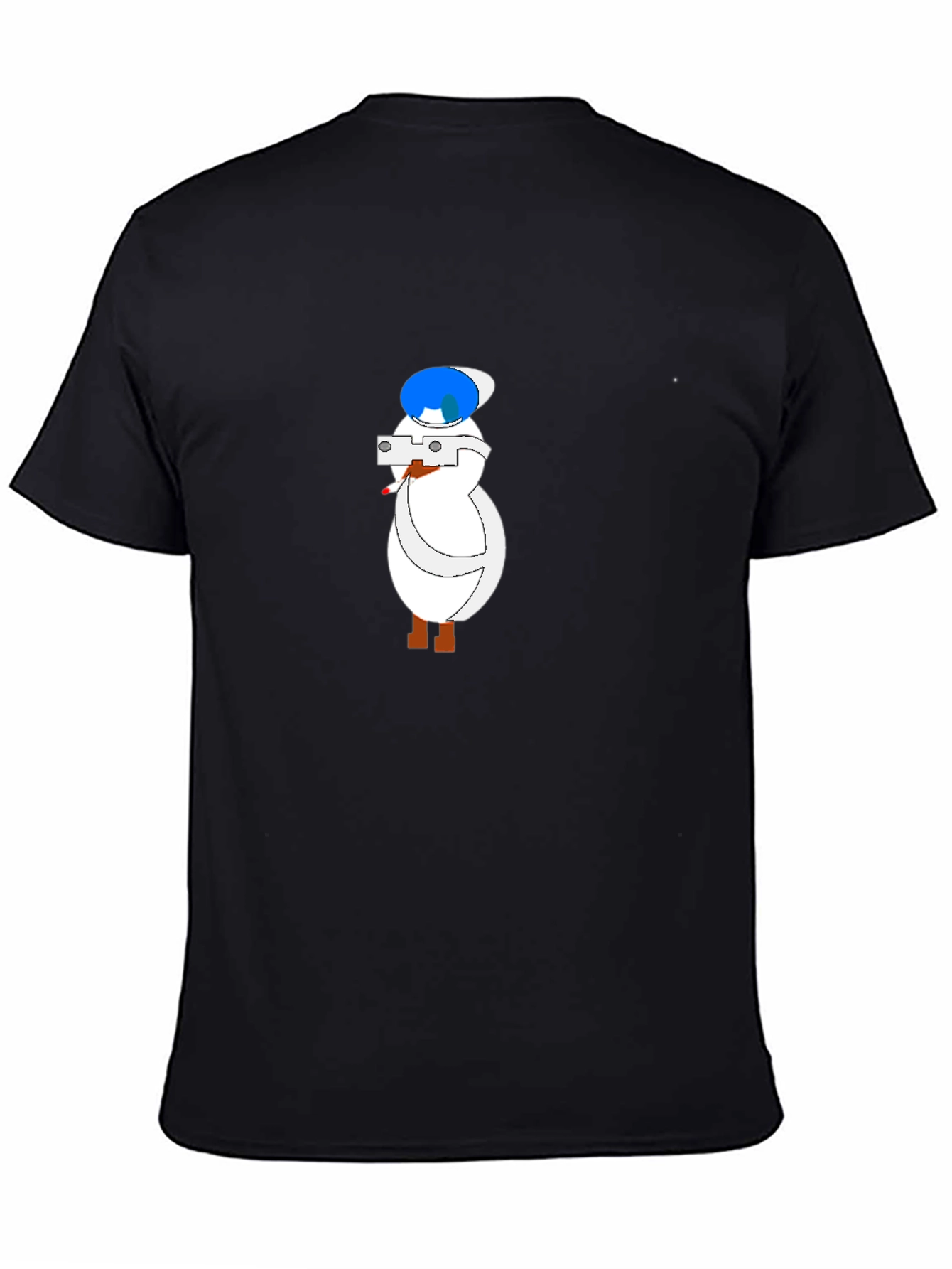 Black Cartoon Duck Tourist Black T-Shirt view 4