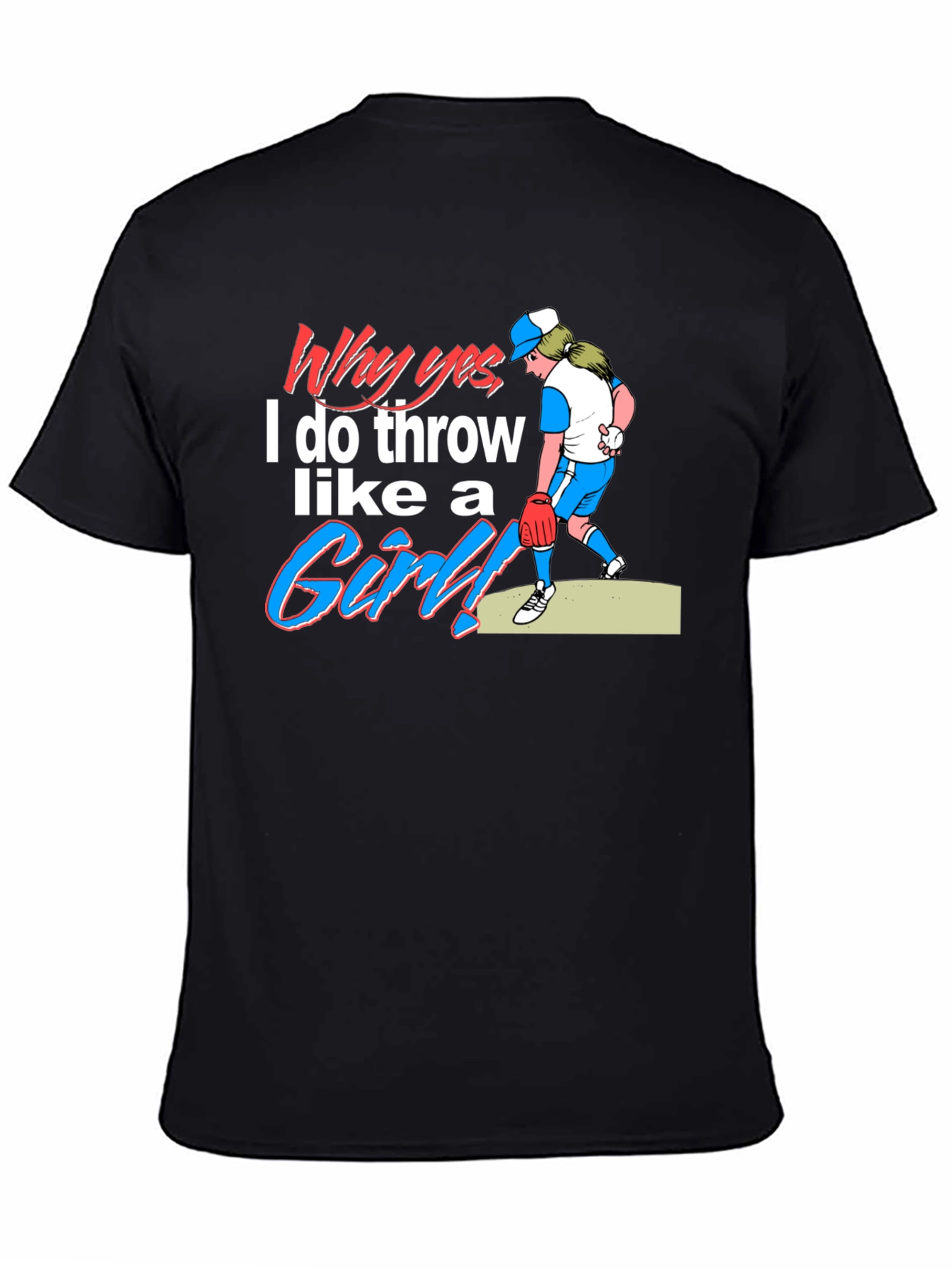 Black Funny 'Throw Like a Girl' Graphic Tee view 4