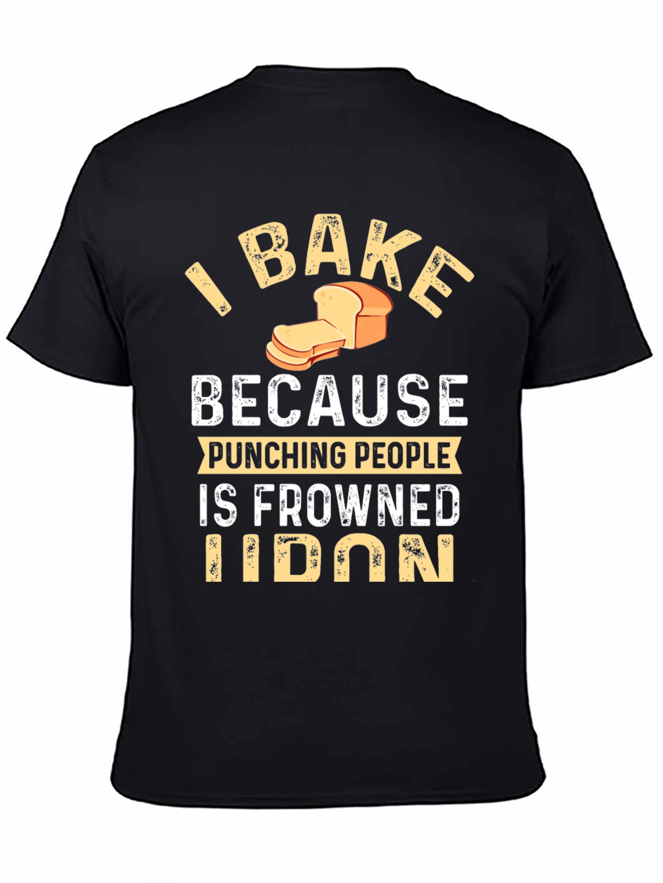 Black Funny Baking T-Shirt - I Bake Because Punching People view 4