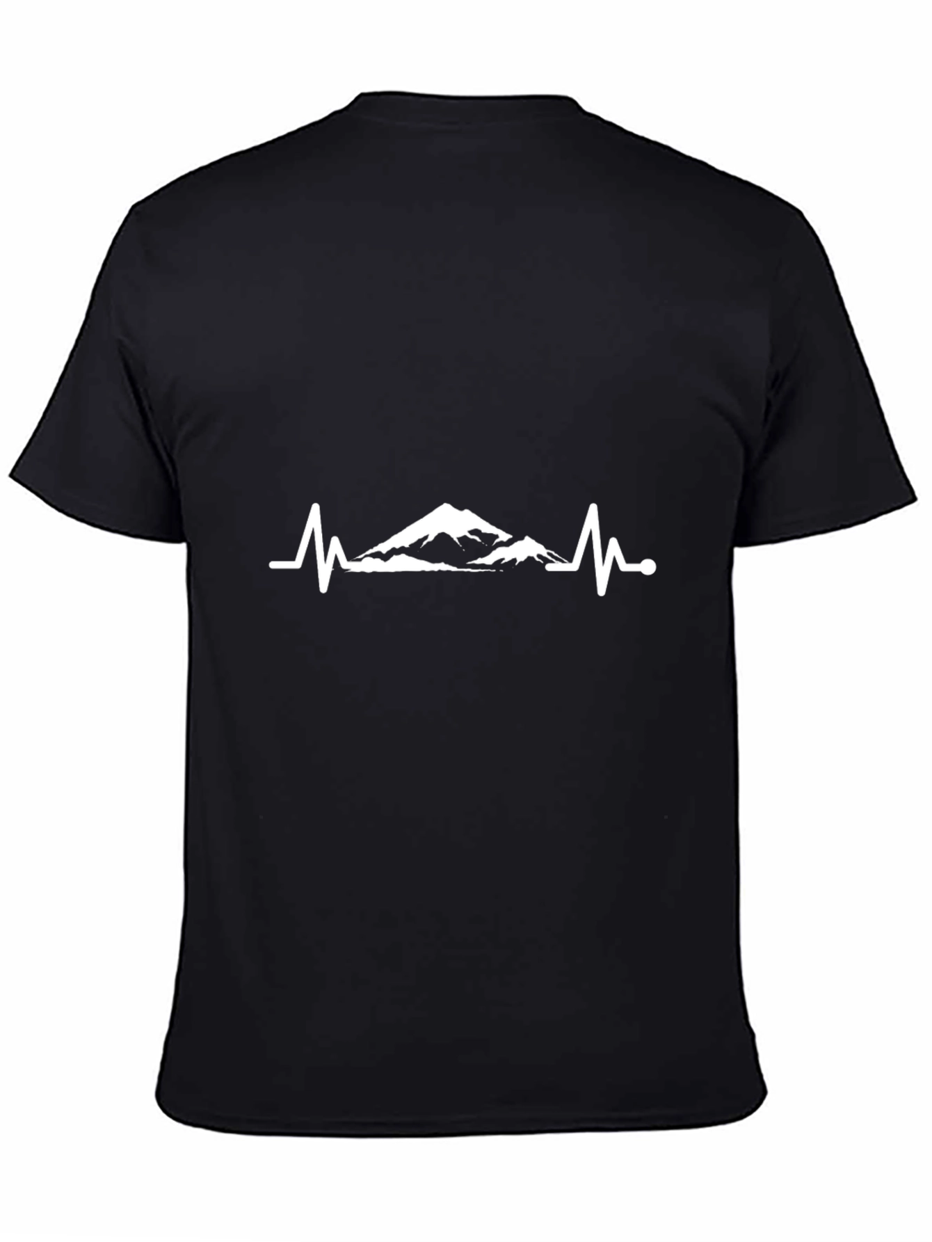 Black Mountain Heartbeat T-Shirt - Black Graphic Tee view 4