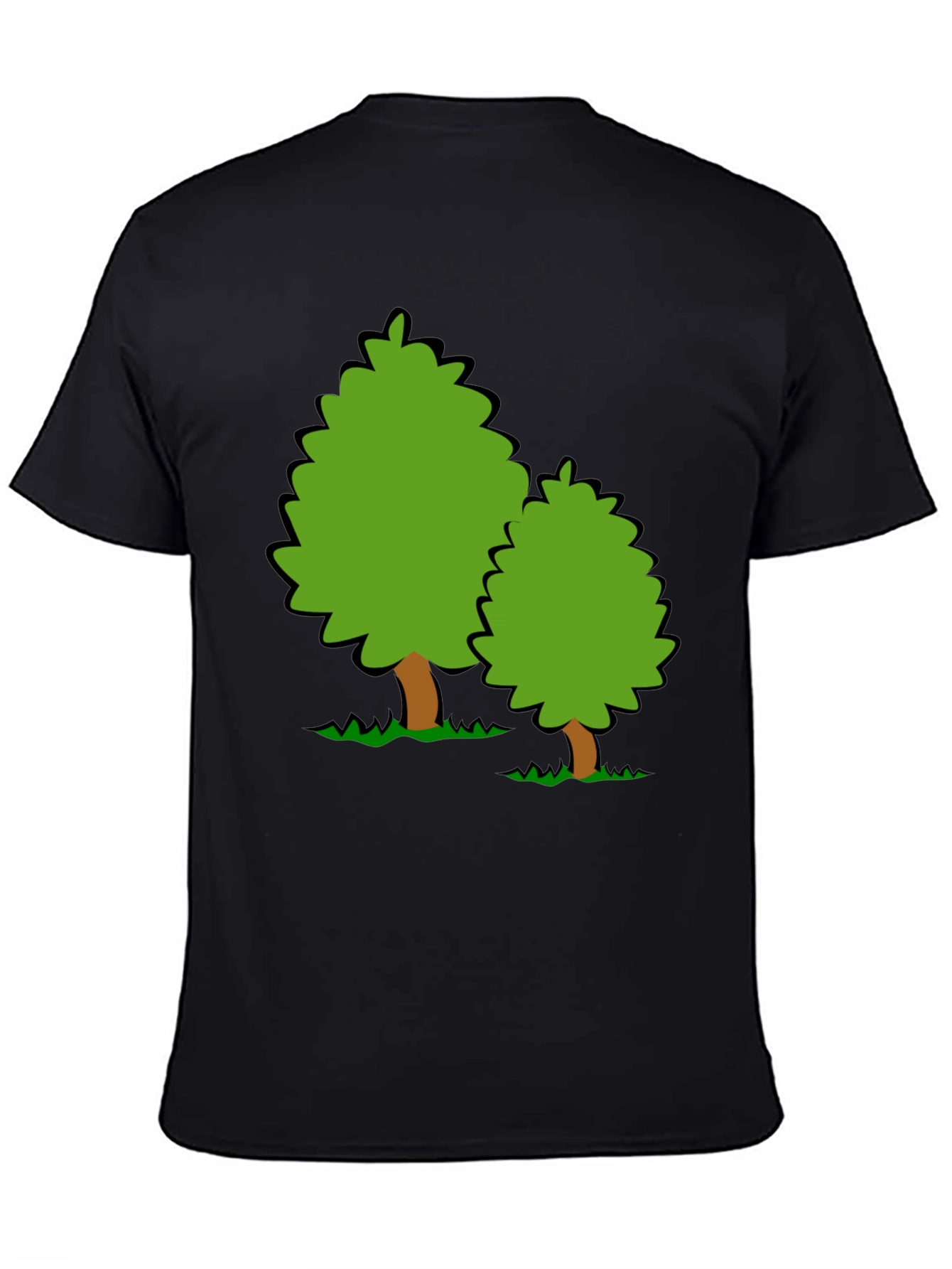 Black Cartoon Tree Graphic Black T-Shirt view 4