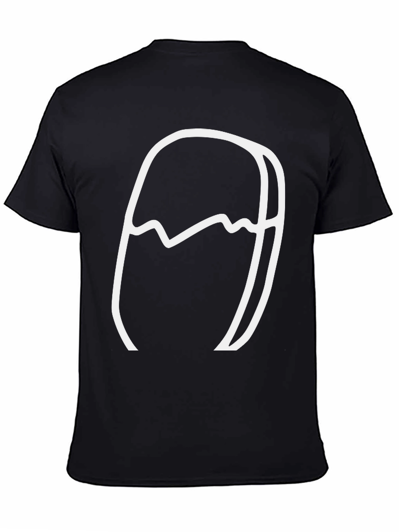 Black Abstract Mountain Graphic Tee view 4