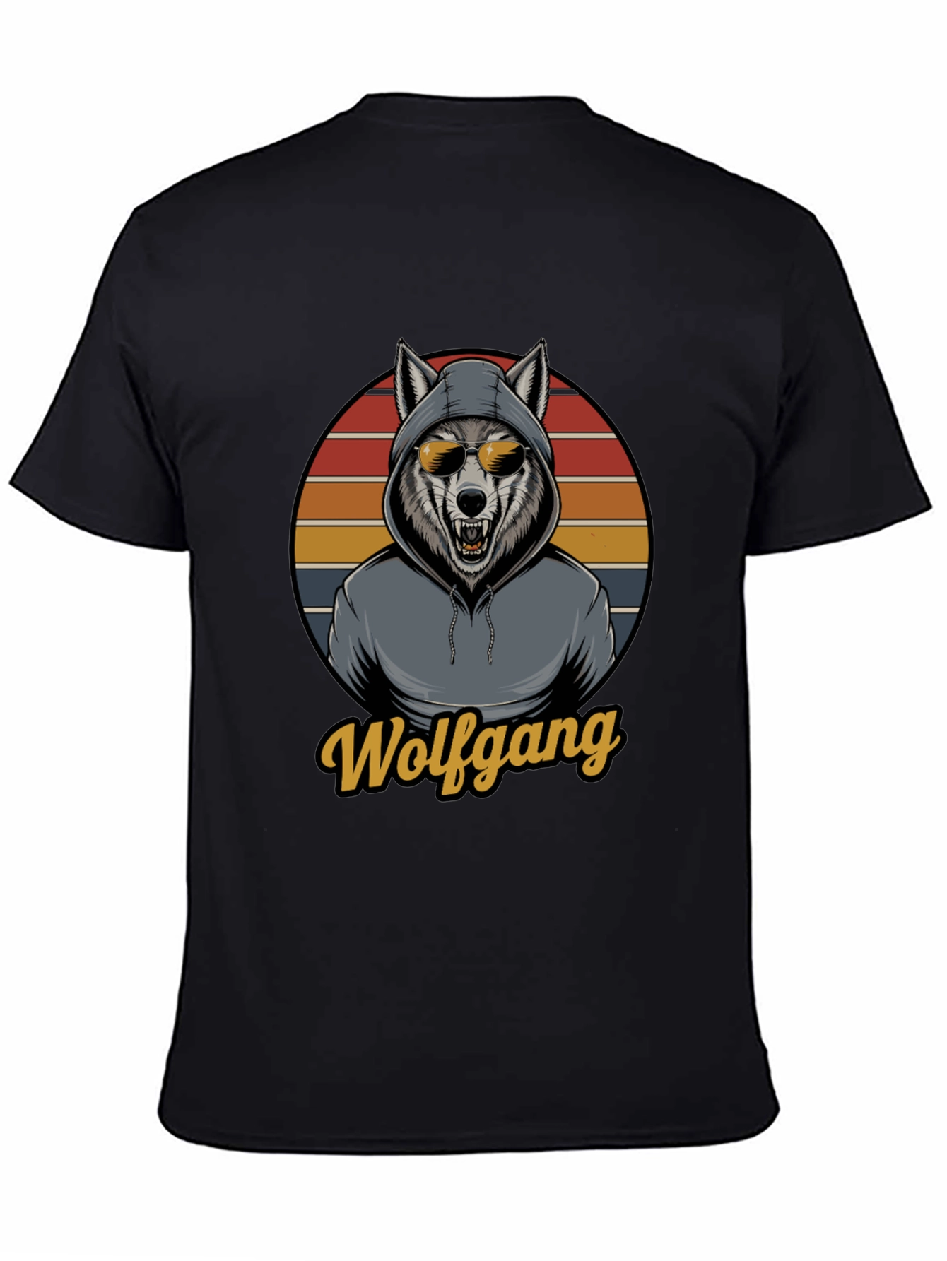 Black Wolfgang Wolf Graphic T-Shirt view 4