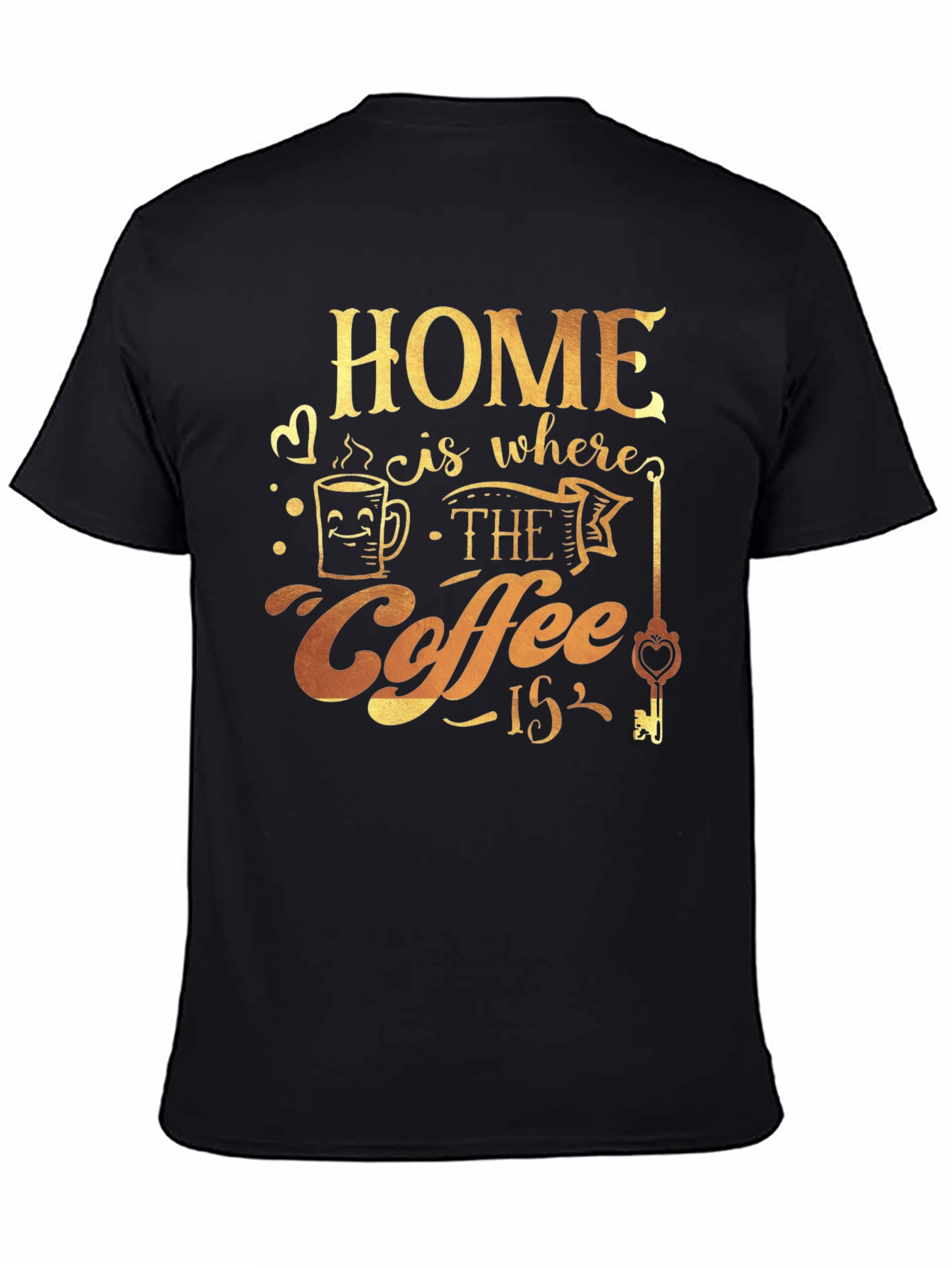 Black Home is Where the Coffee Is T-Shirt view 4