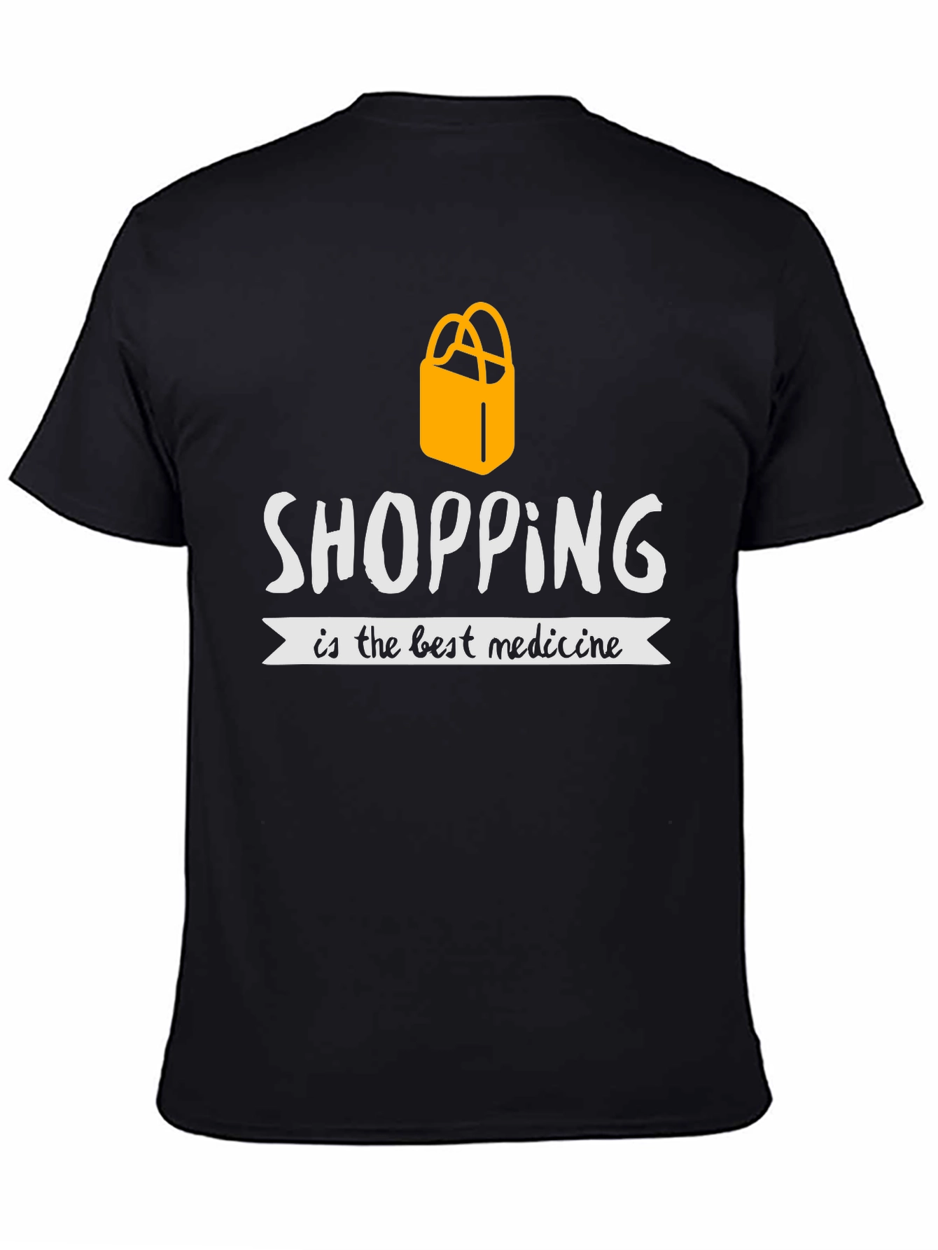 Black Shopping is the Best Medicine T-Shirt view 4