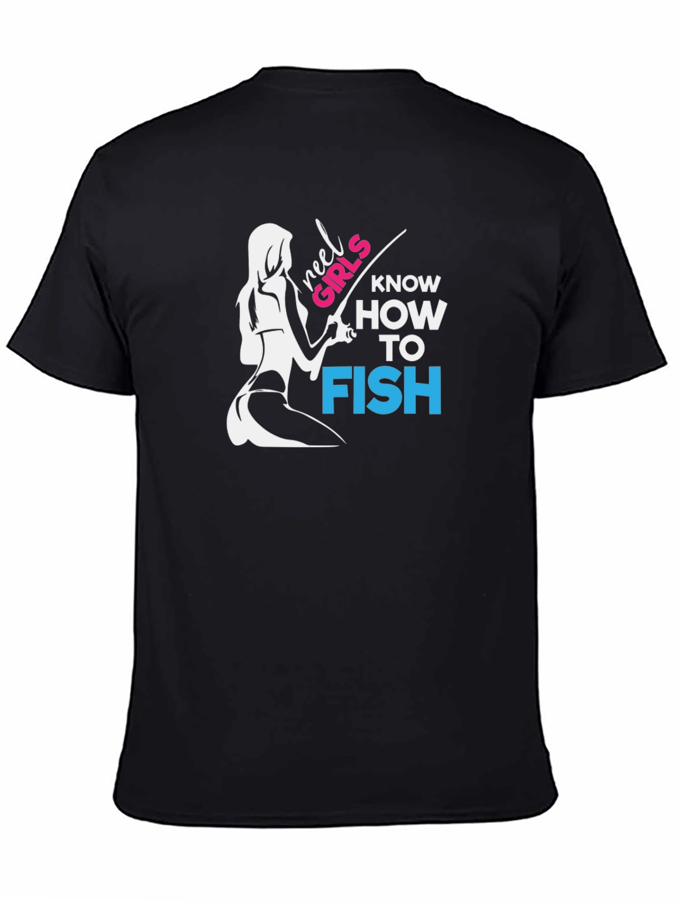 Black Reel Girls Fish T-Shirt - Black Graphic Tee view 4