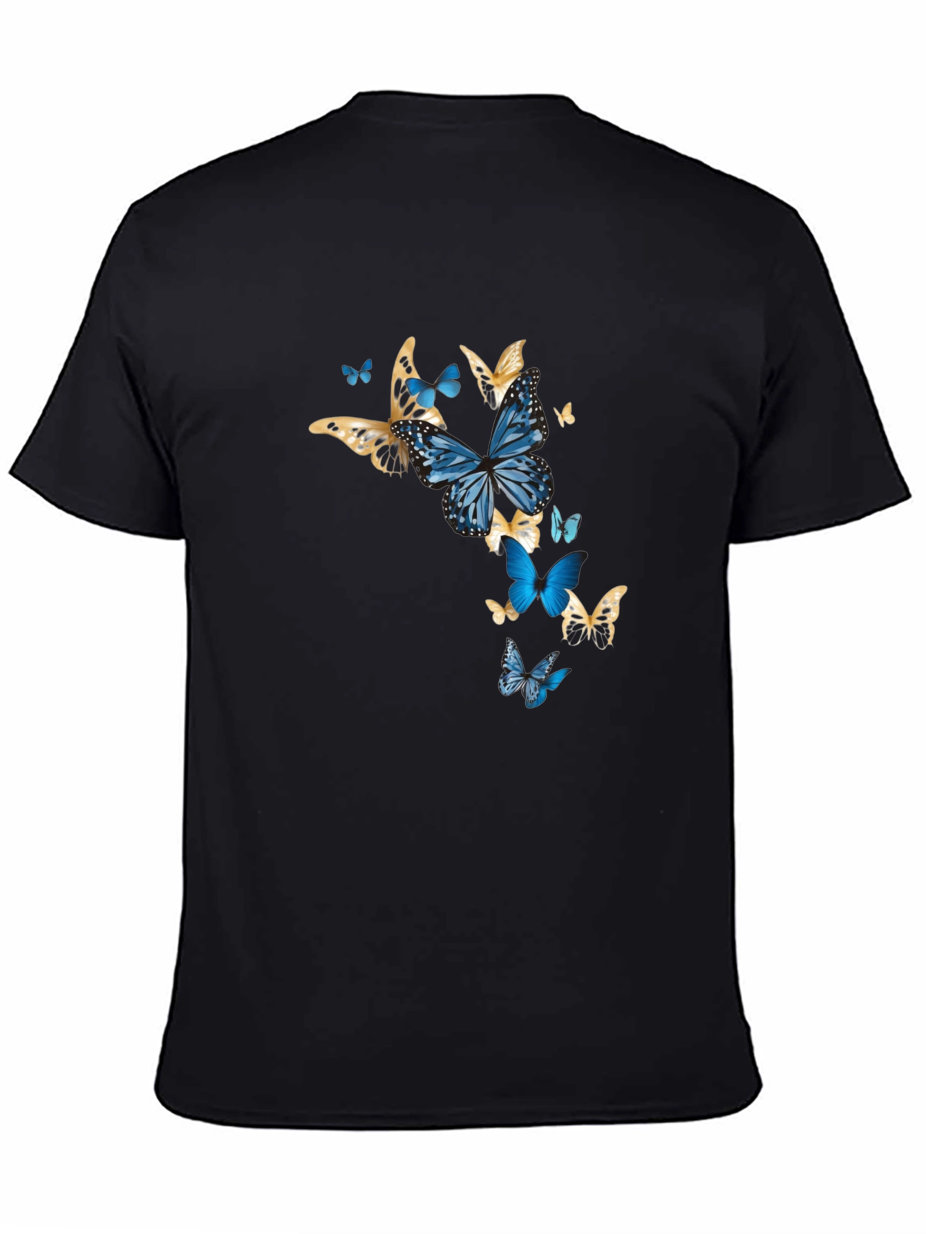 Black Butterfly Graphic Print Black T-Shirt view 4