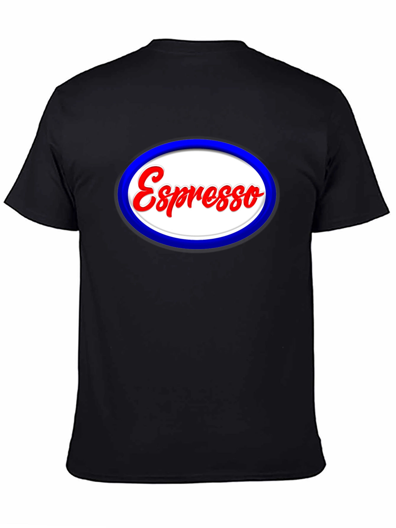 Black Espresso Oval T-Shirt - Coffee Lover Tee view 4