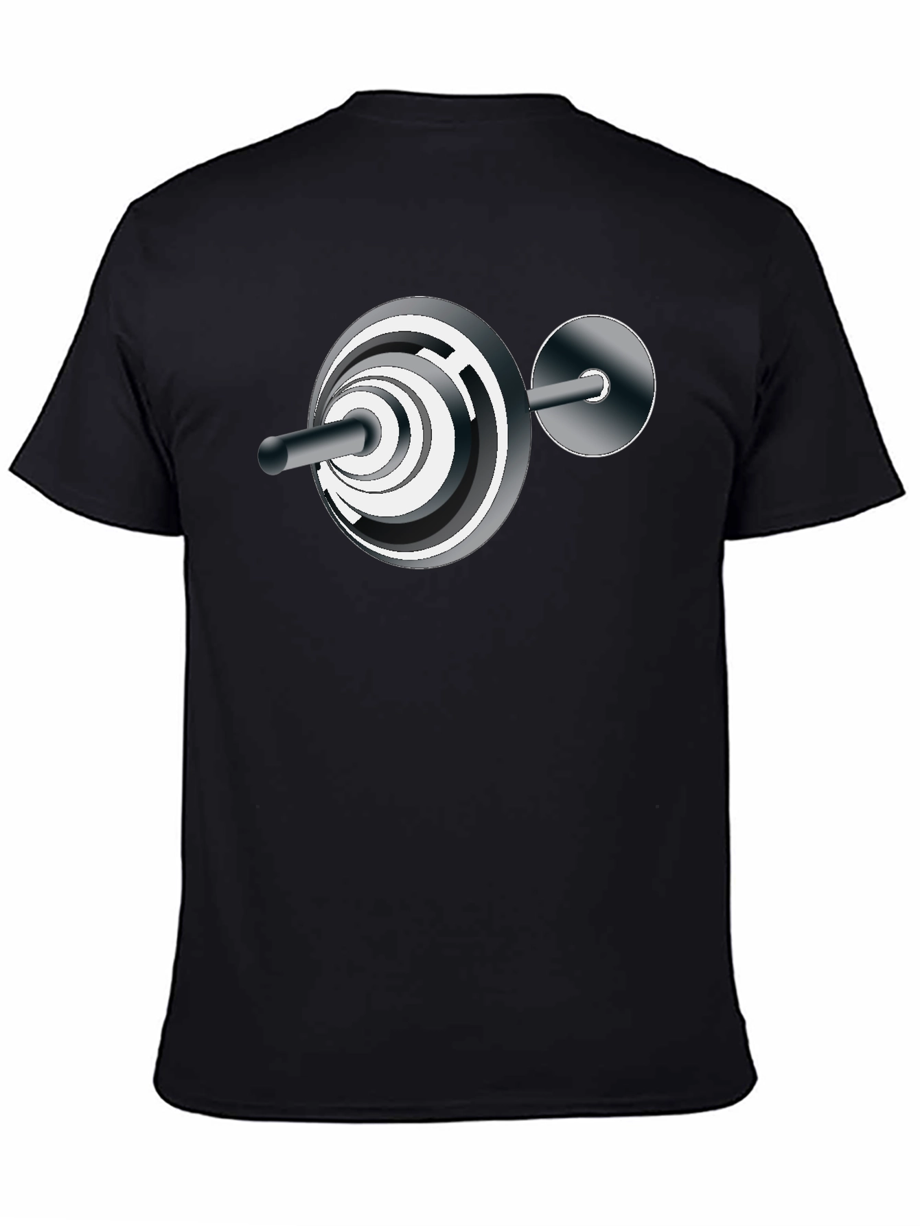 Black Abstract Barbell Graphic T-Shirt - Black view 4