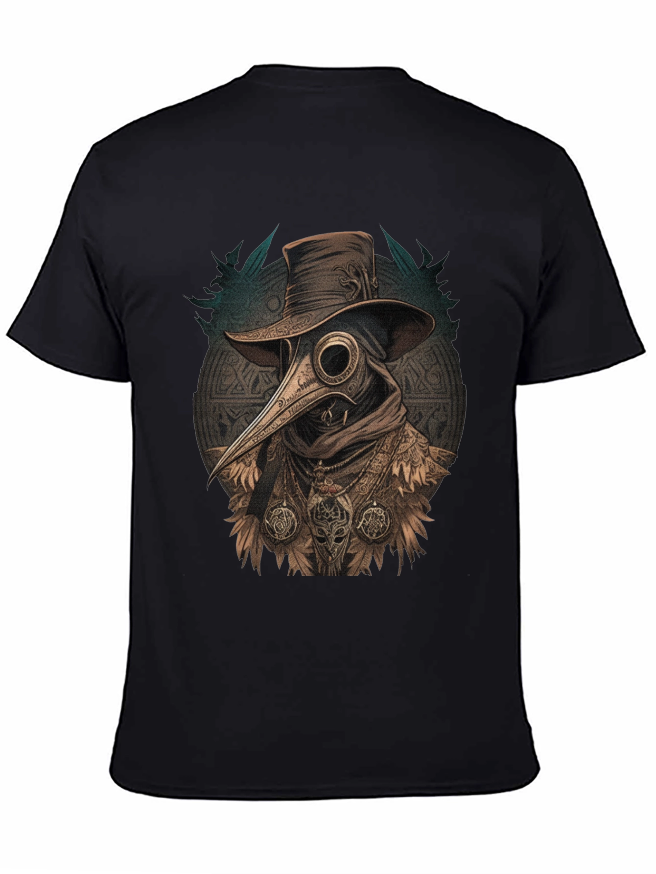 Black Plague Doctor Graphic Tee - Vintage Style view 4
