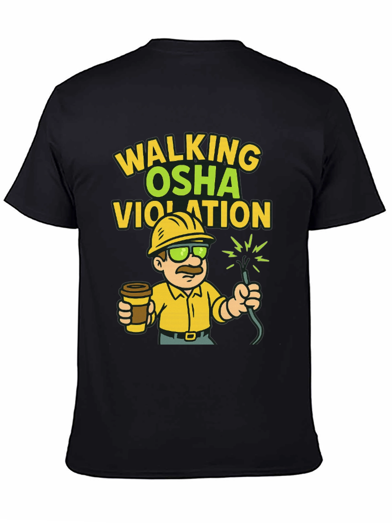 Black Walking OSHA Violation T-Shirt view 4