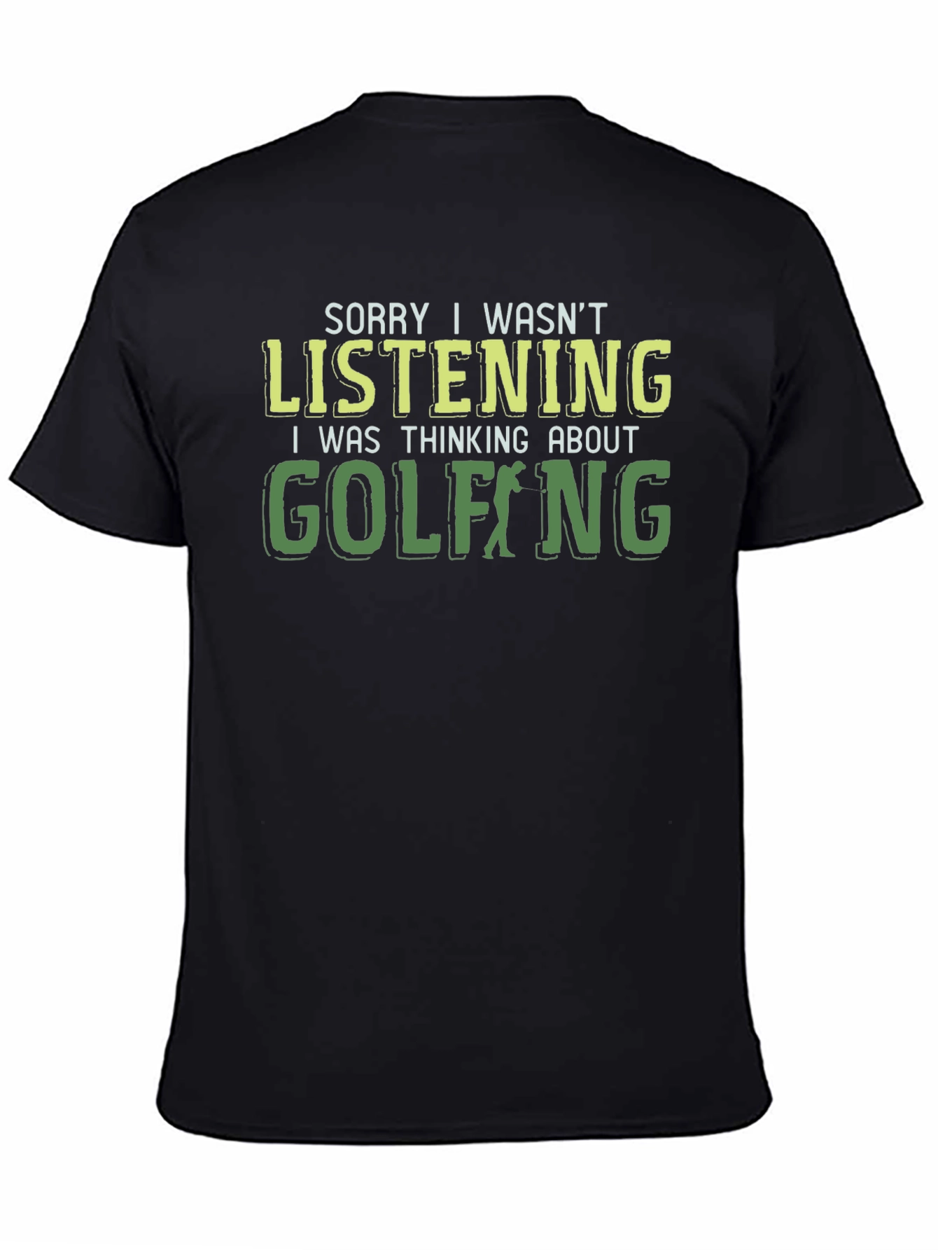 Black Golfing T-Shirt Funny Novelty Tee view 4