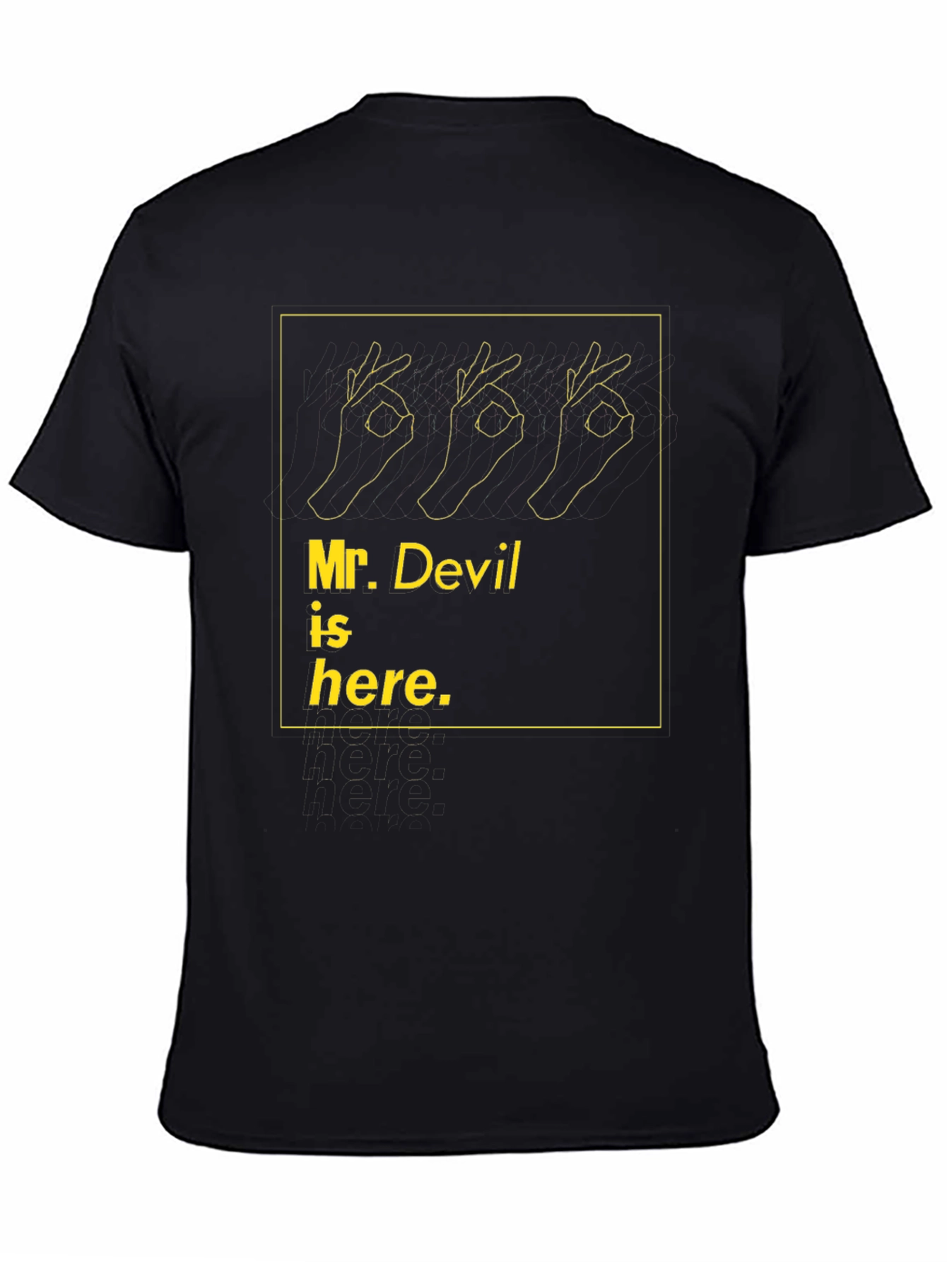 Black Mr. Devil is Here Graphic Tee - Black Cotton view 4
