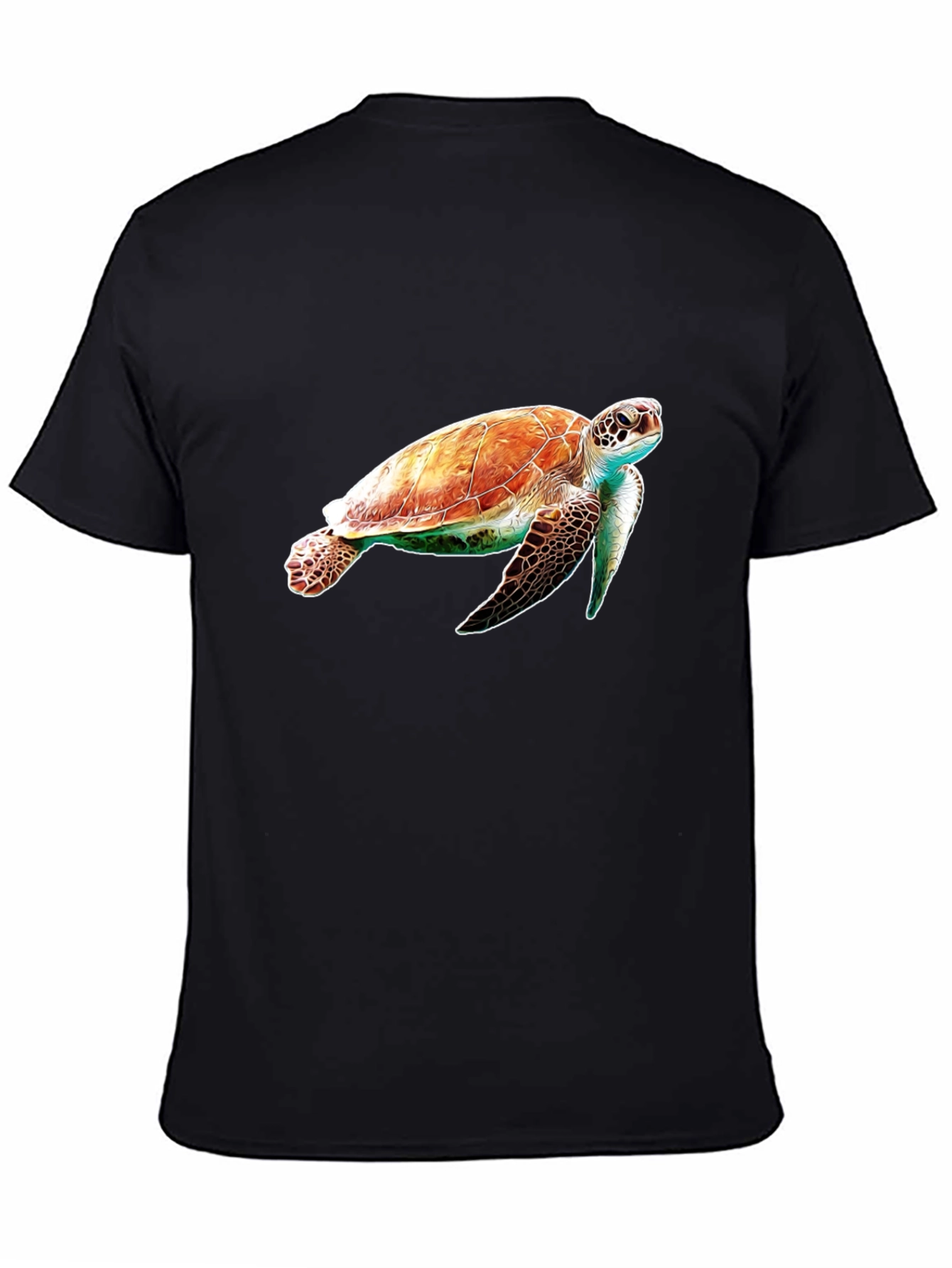 Black Sea Turtle Graphic Tee - Black Cotton Comfort view 4