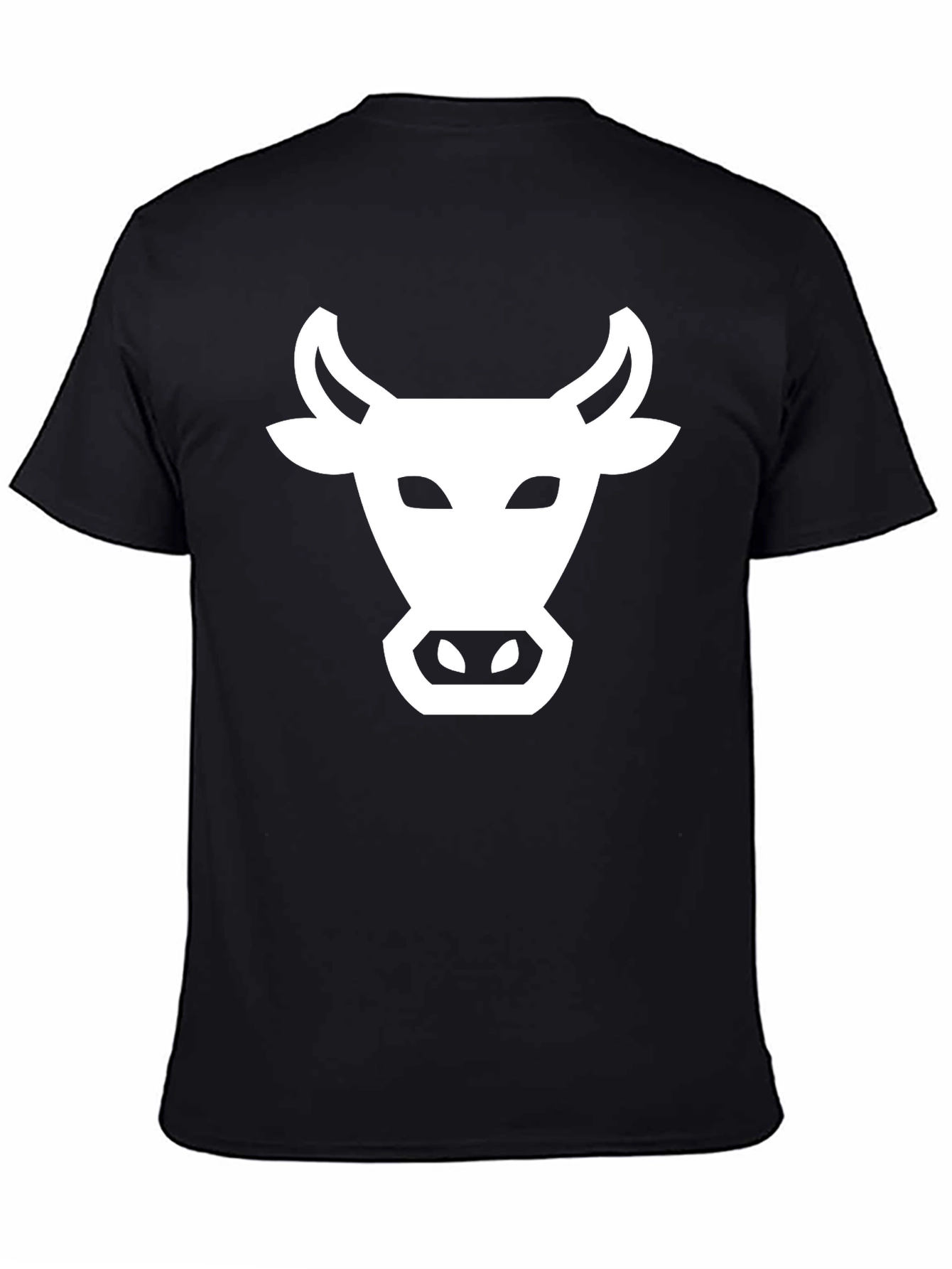 Black Black T-Shirt with White Cow Graphic view 4