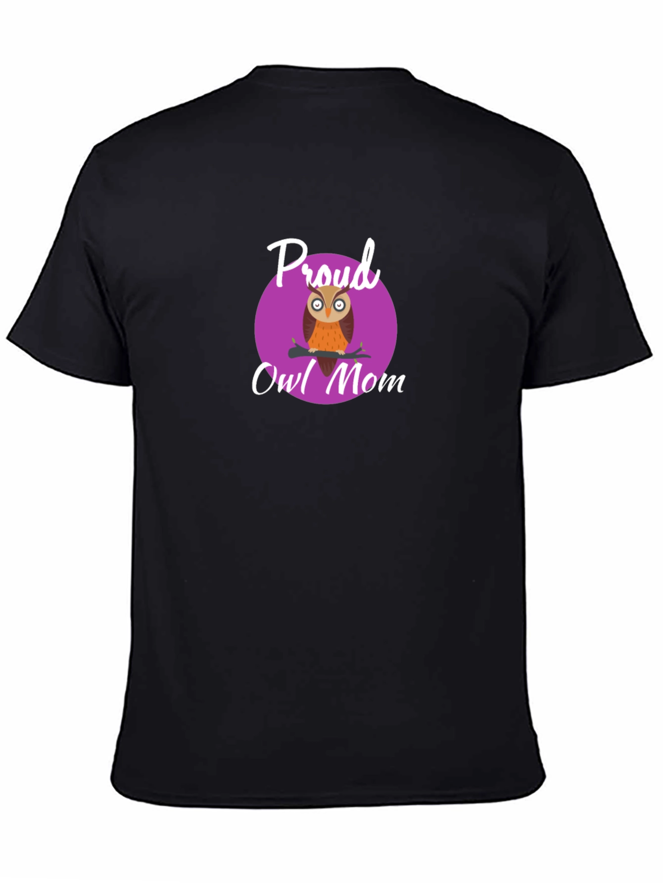 Black Proud Owl Mom Graphic Tee - Black view 4