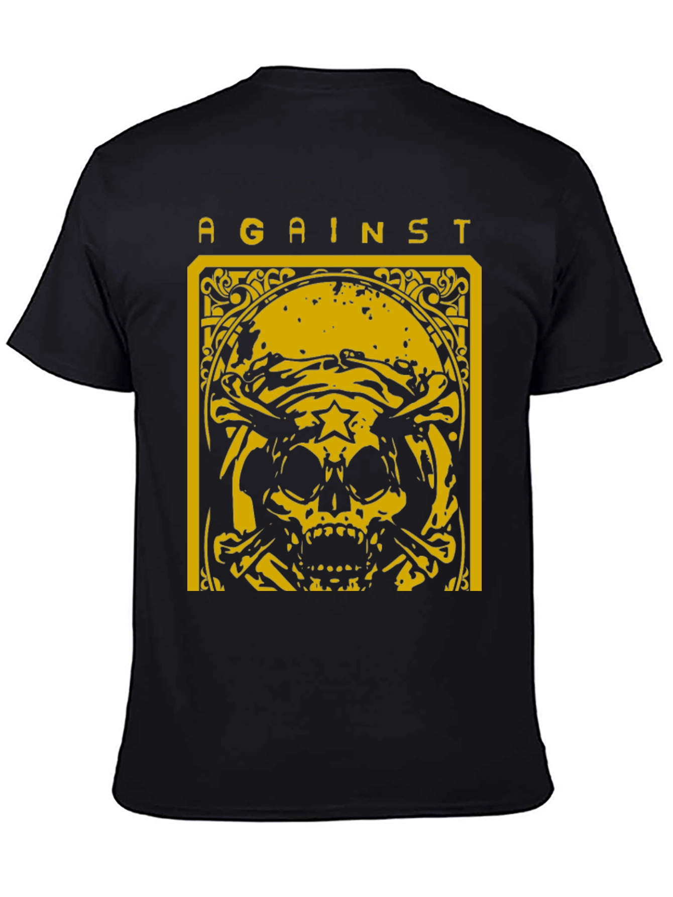 Black Against Skull Graphic T-Shirt - Black view 4