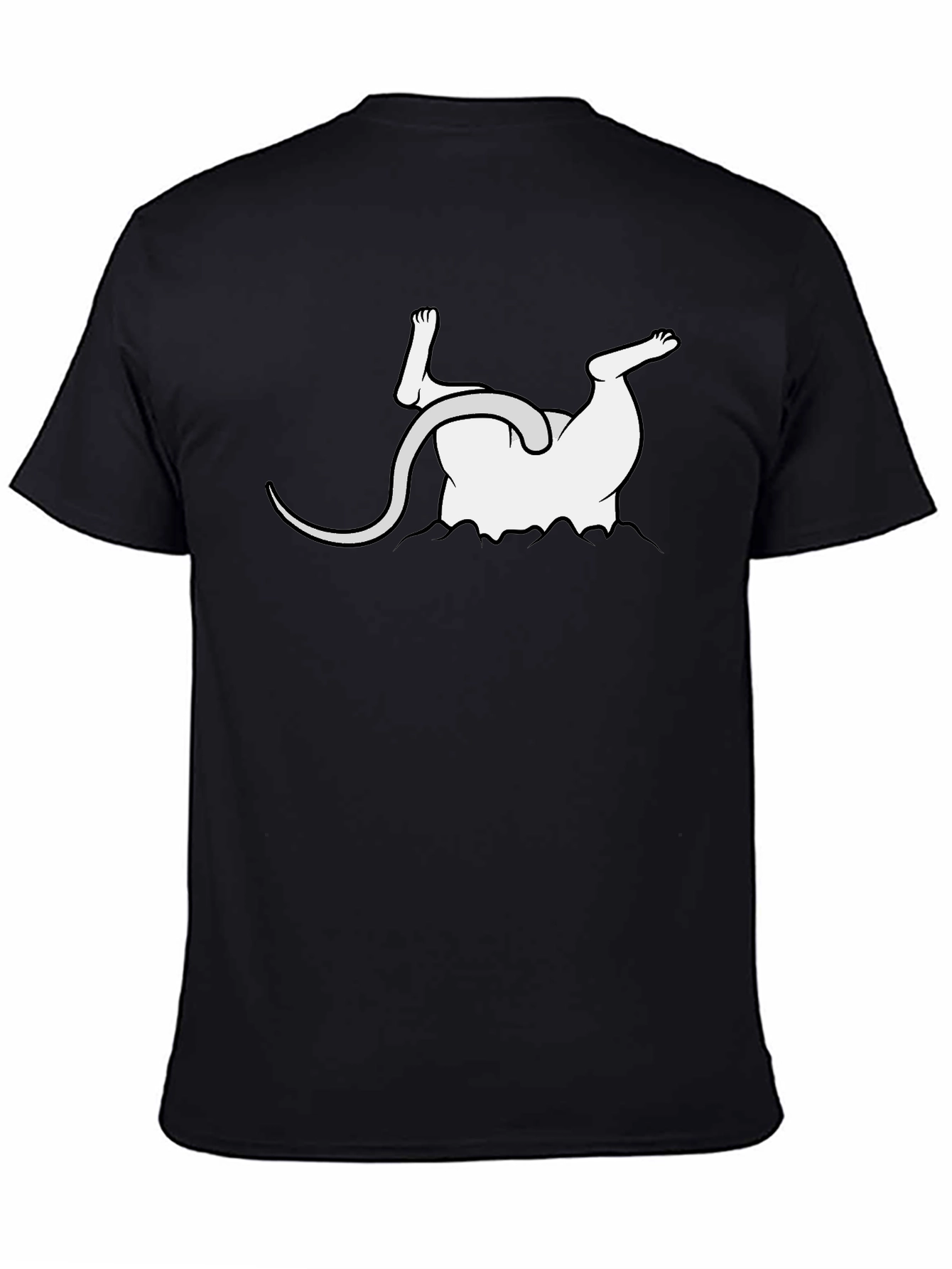 Black Upside Down Mouse Graphic Tee - Funny Unisex T-Shirt view 4