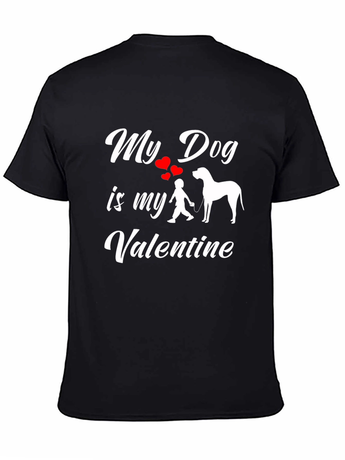 Black My Dog is My Valentine Graphic Tee view 4