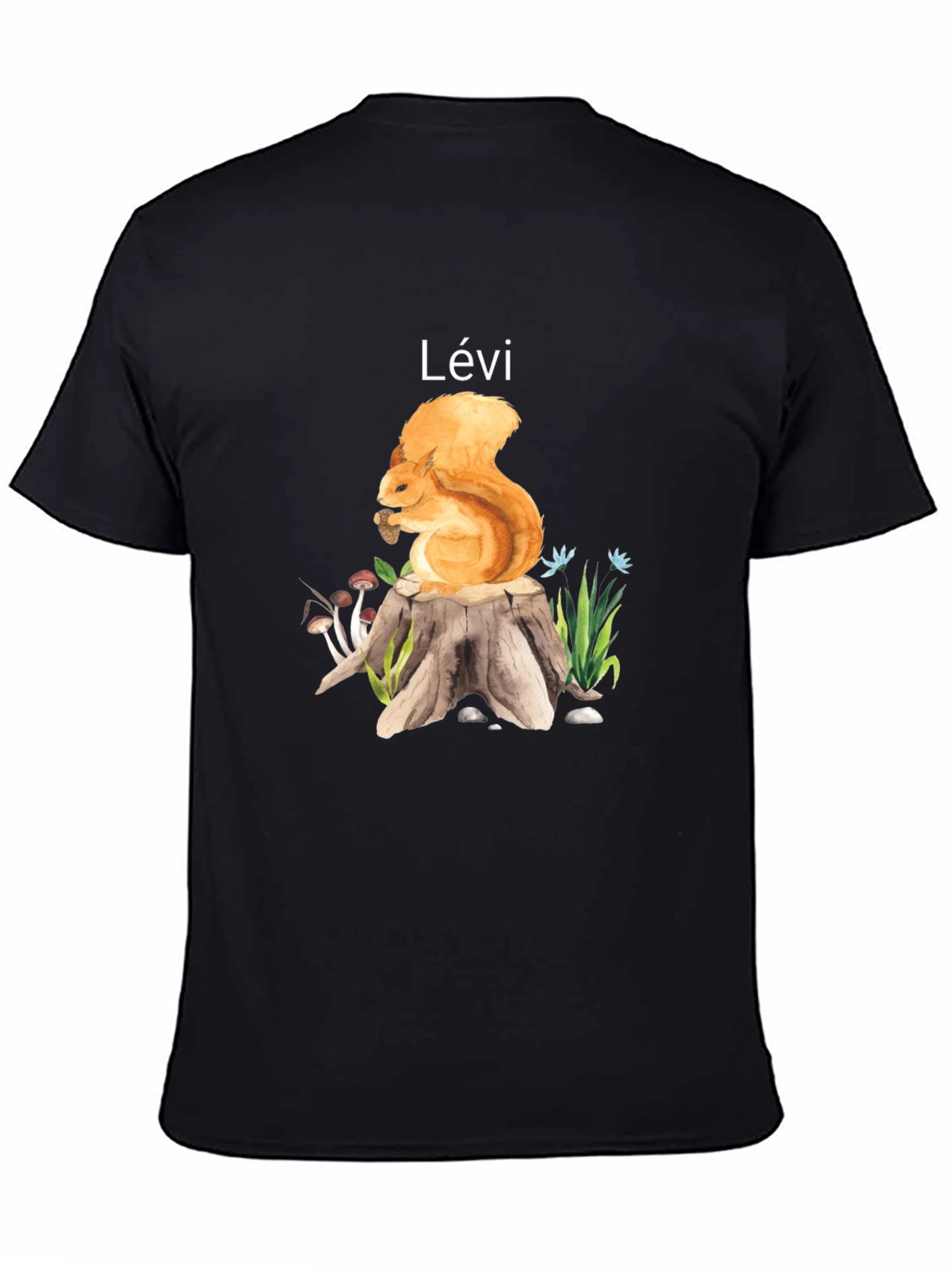 Black Squirrel on Stump Personalized T-Shirt view 4
