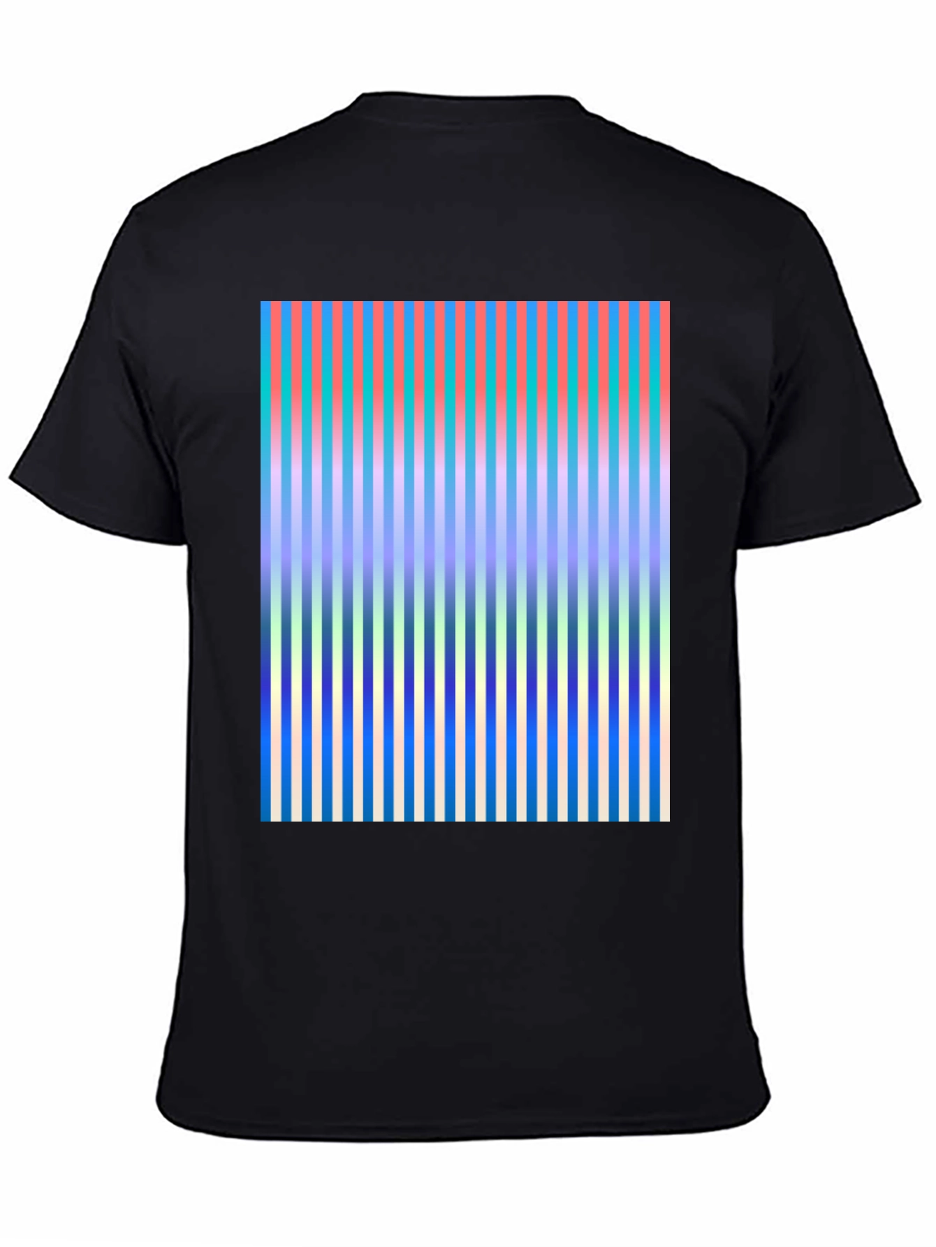 Black Abstract Stripe Graphic Tee view 4