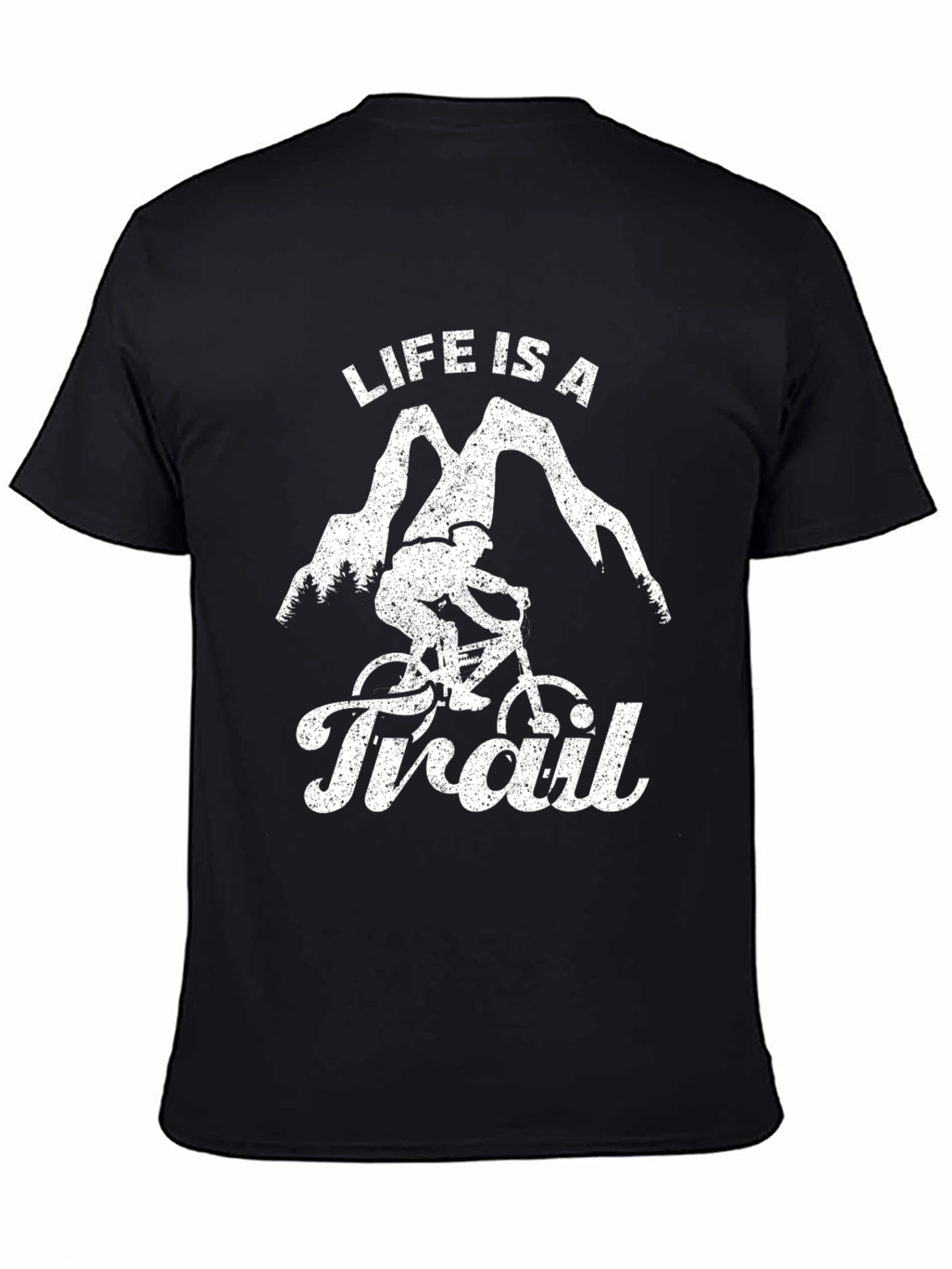 Black Life Is A Trail T-Shirt | Mountain Biking Tee view 4