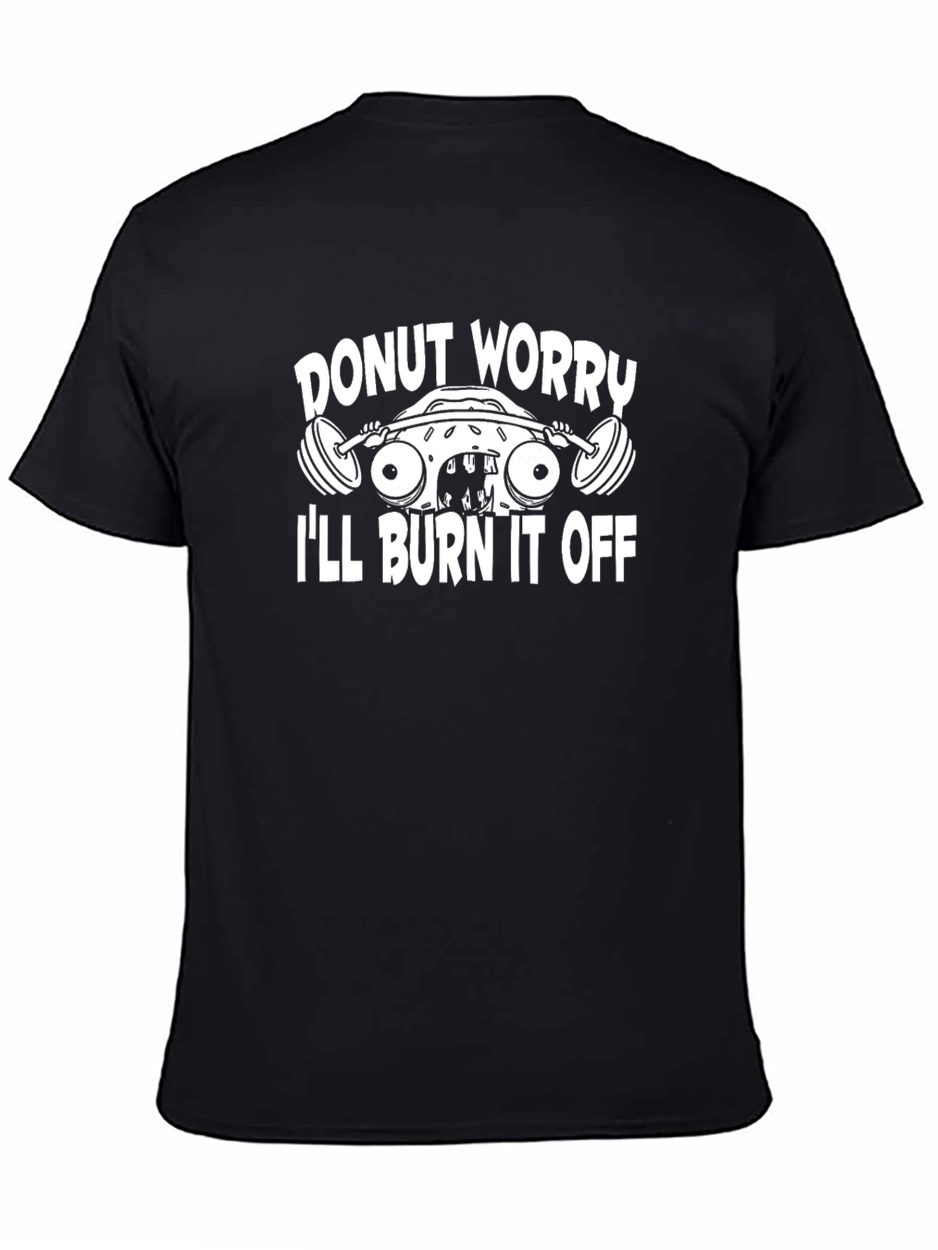 Black Donut Worry I'll Burn It Off Gym T-Shirt view 4