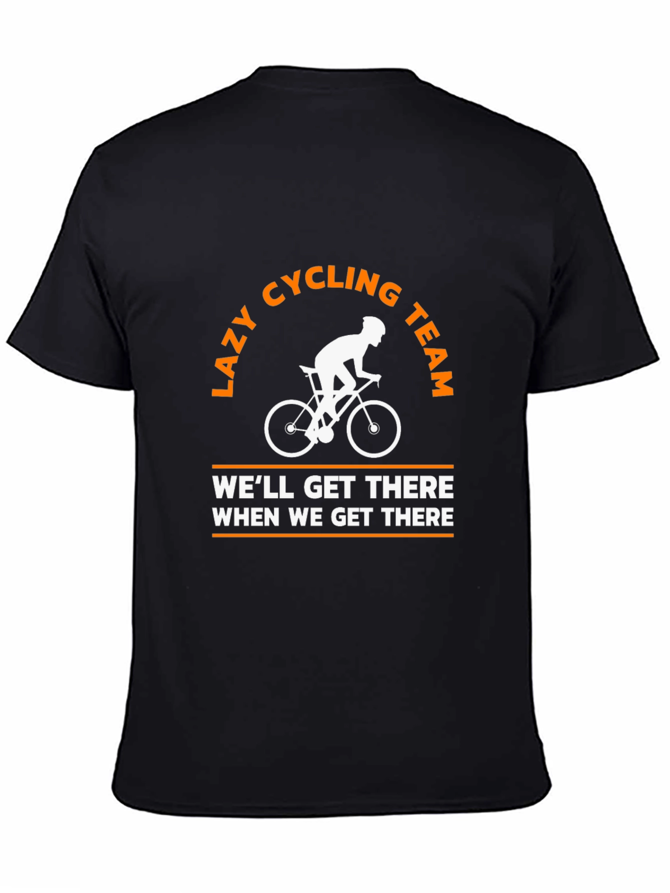 Black Lazy Cycling Team T-Shirt - Funny Cyclist Tee view 4