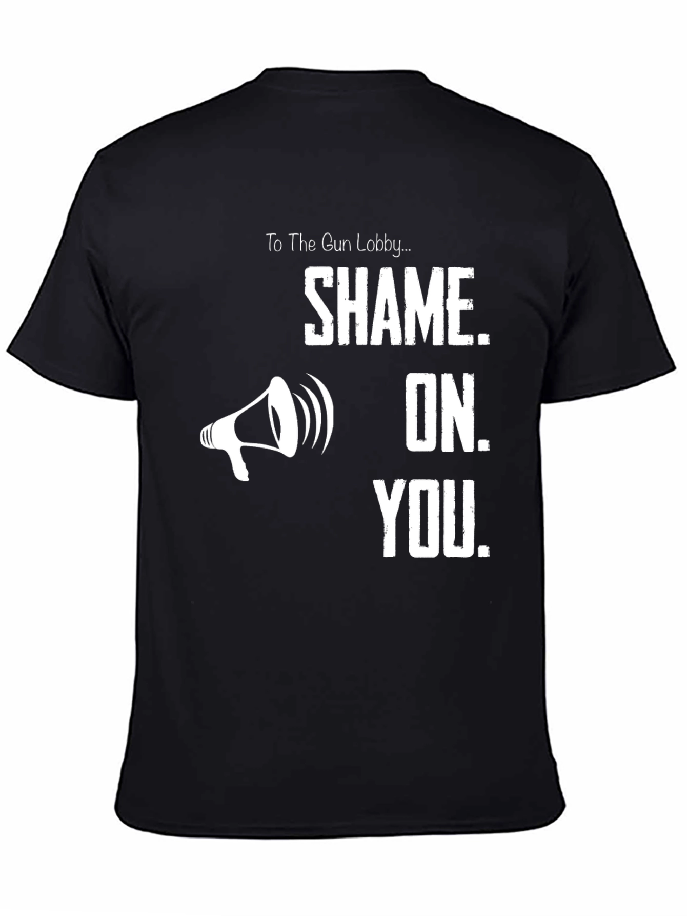 Black Shame On You Graphic T-Shirt view 4